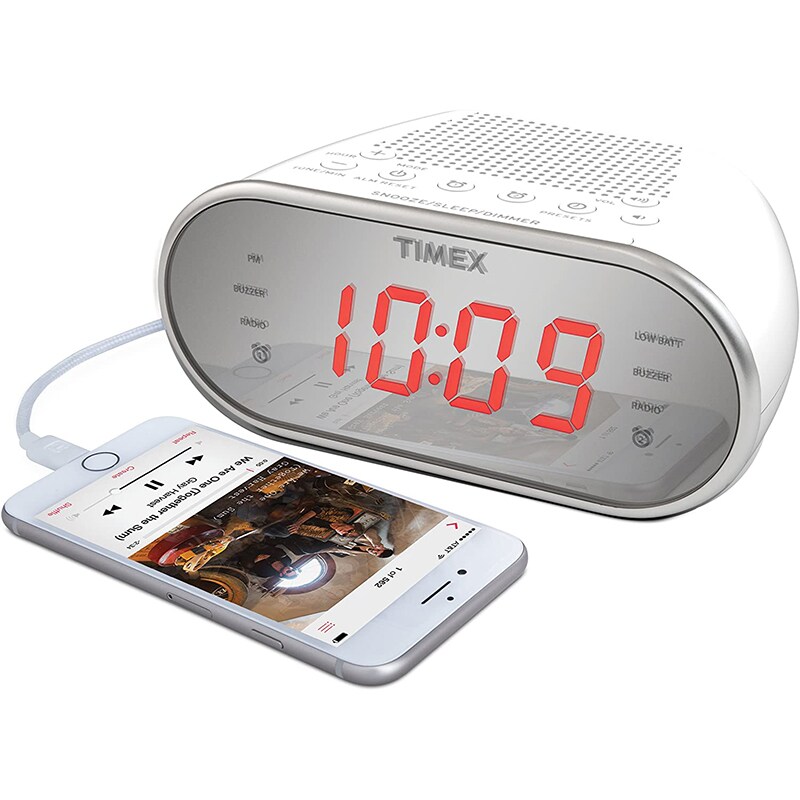 Timex AM/FM Dual Alarm Clock Radio with Digital Tuning, 1.2" Red LED