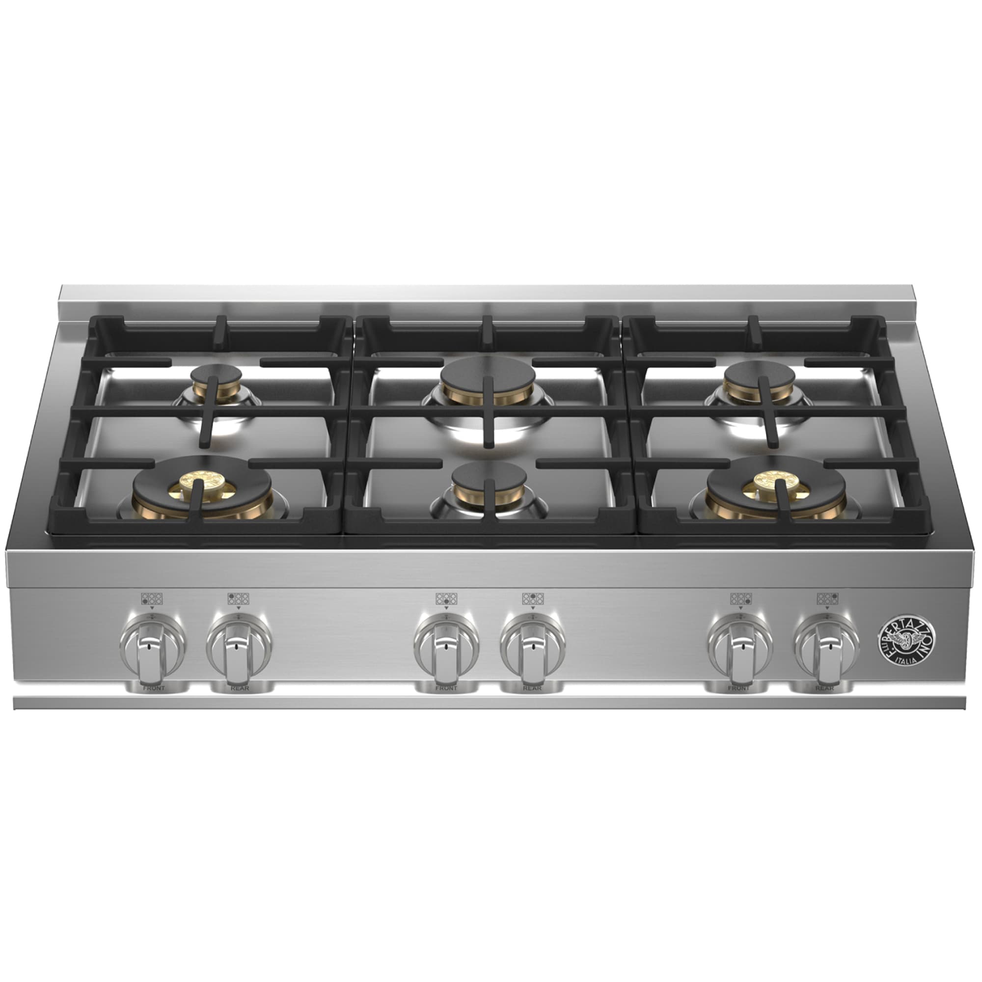 Bertazzoni Master Series 36 in. 6-Burner Natural Gas Rangetop with Simmer Burner & Power Burner - Stainless Steel, , hires