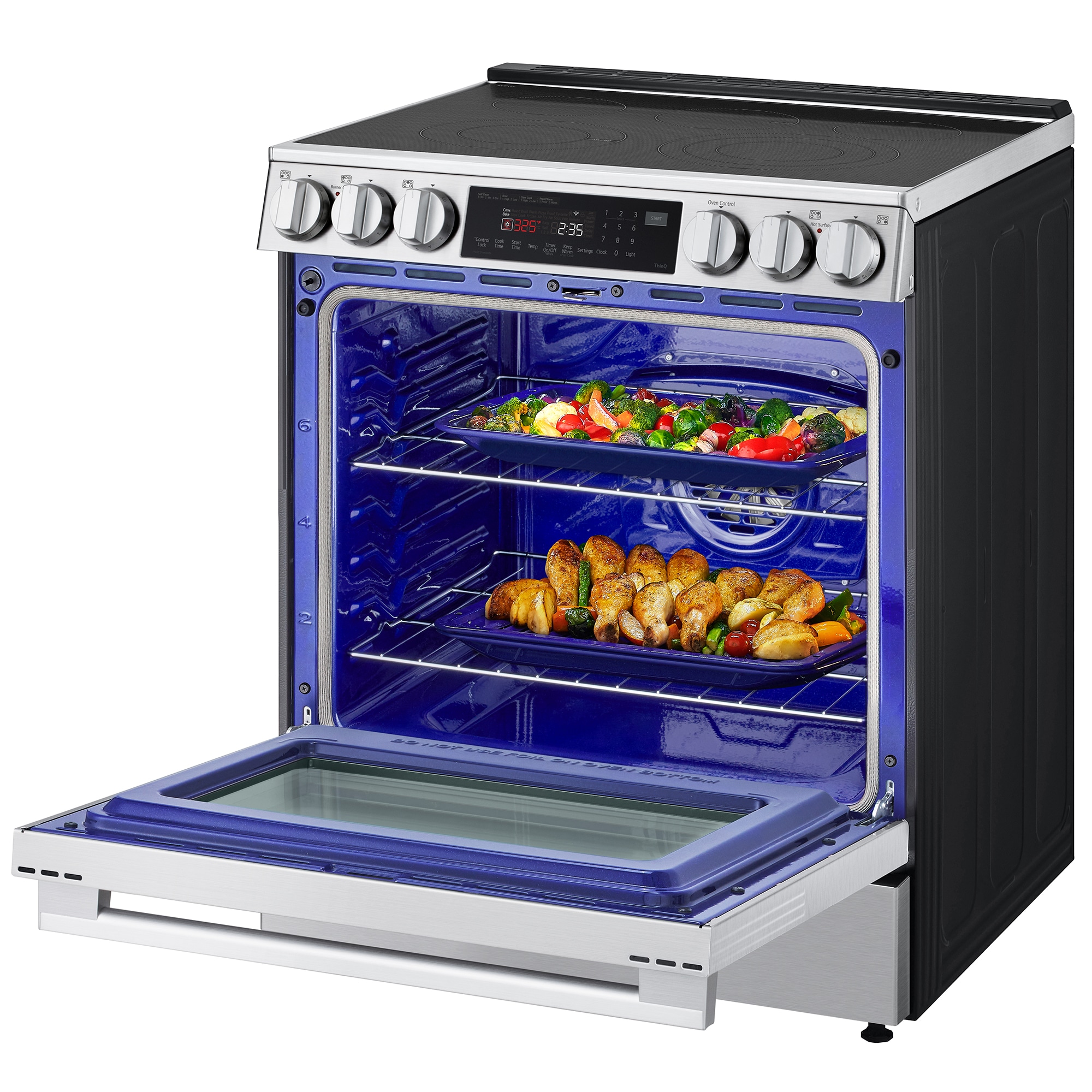 LG 30 in. 6.3 cu. ft. Smart Air-Fry True European Convection Electric Range with Radiant Burners PrintProof Stainless Steel, , hires