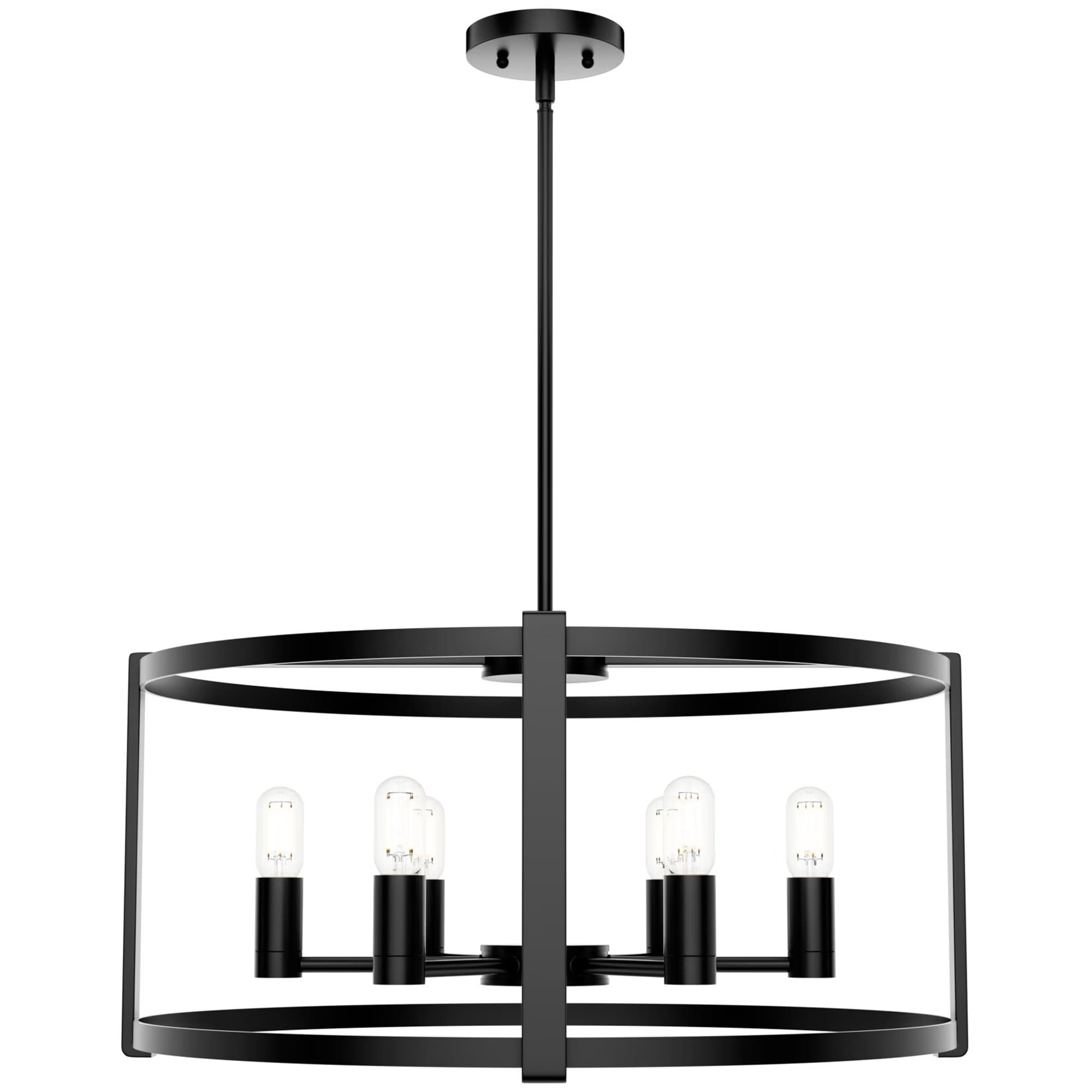 Hunter Astwood 26 in. 6-Light Chandelier - Matte Black, , hires