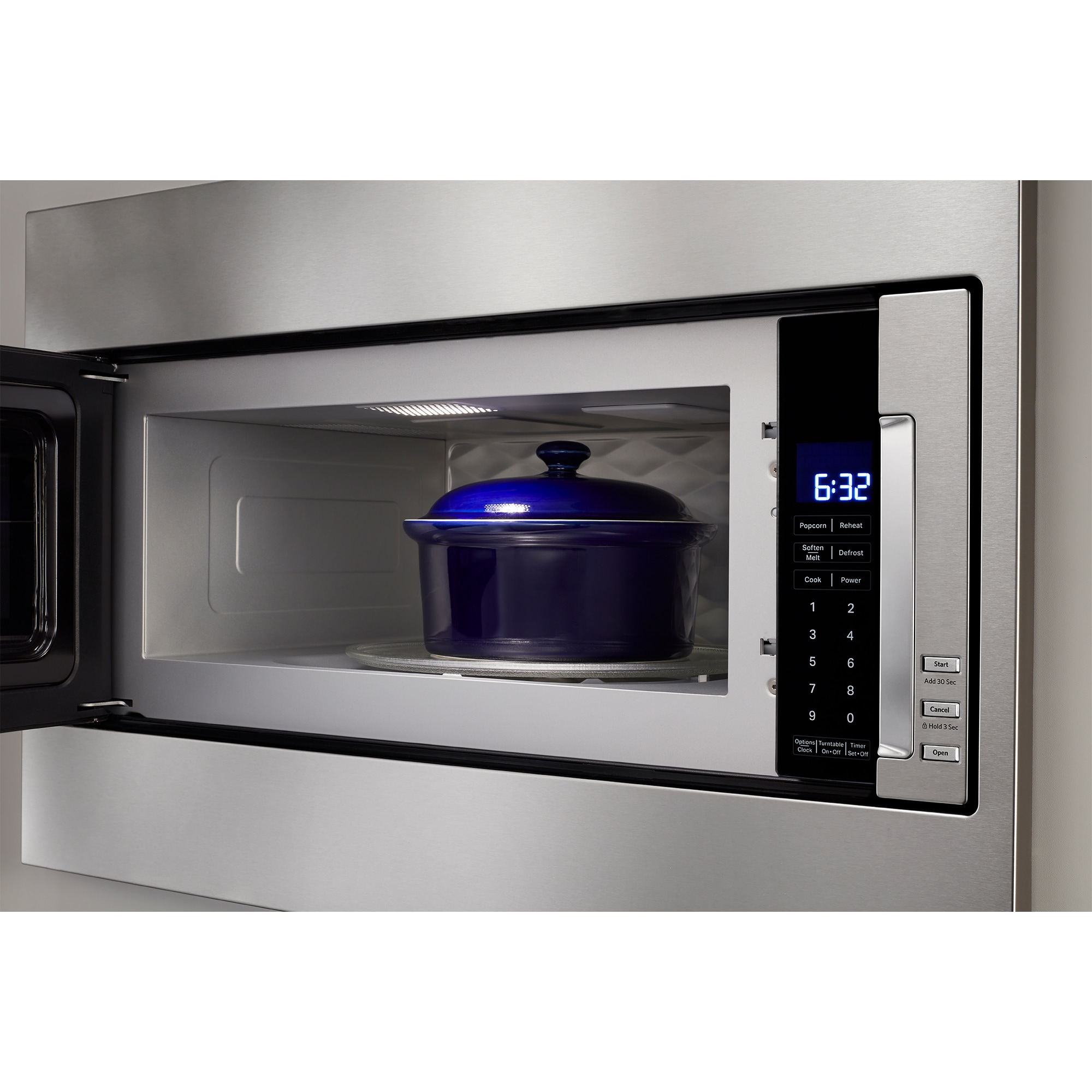 KitchenAid 30 in. 1.1 cu. ft. 1000W Low Profile Built-In Microwave with Sensor Cooking - Stainless Steel, , hires