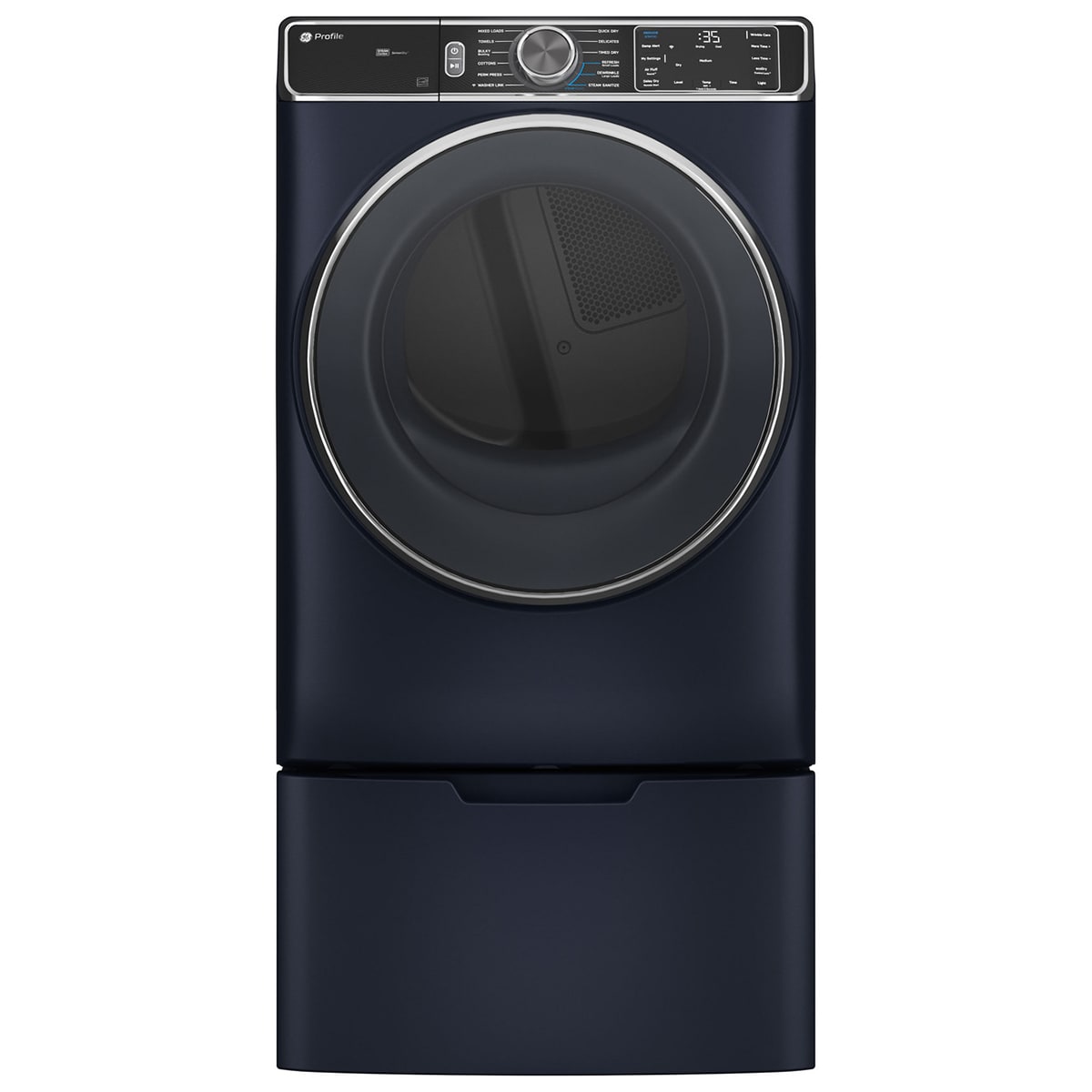 GE Profile 28 in. 7.8 cu. ft. Smart Stackable Gas Dryer with Sensor Dry, Sanitize & Steam Cycle - Sapphire Blue, Sapphire Blue, hires