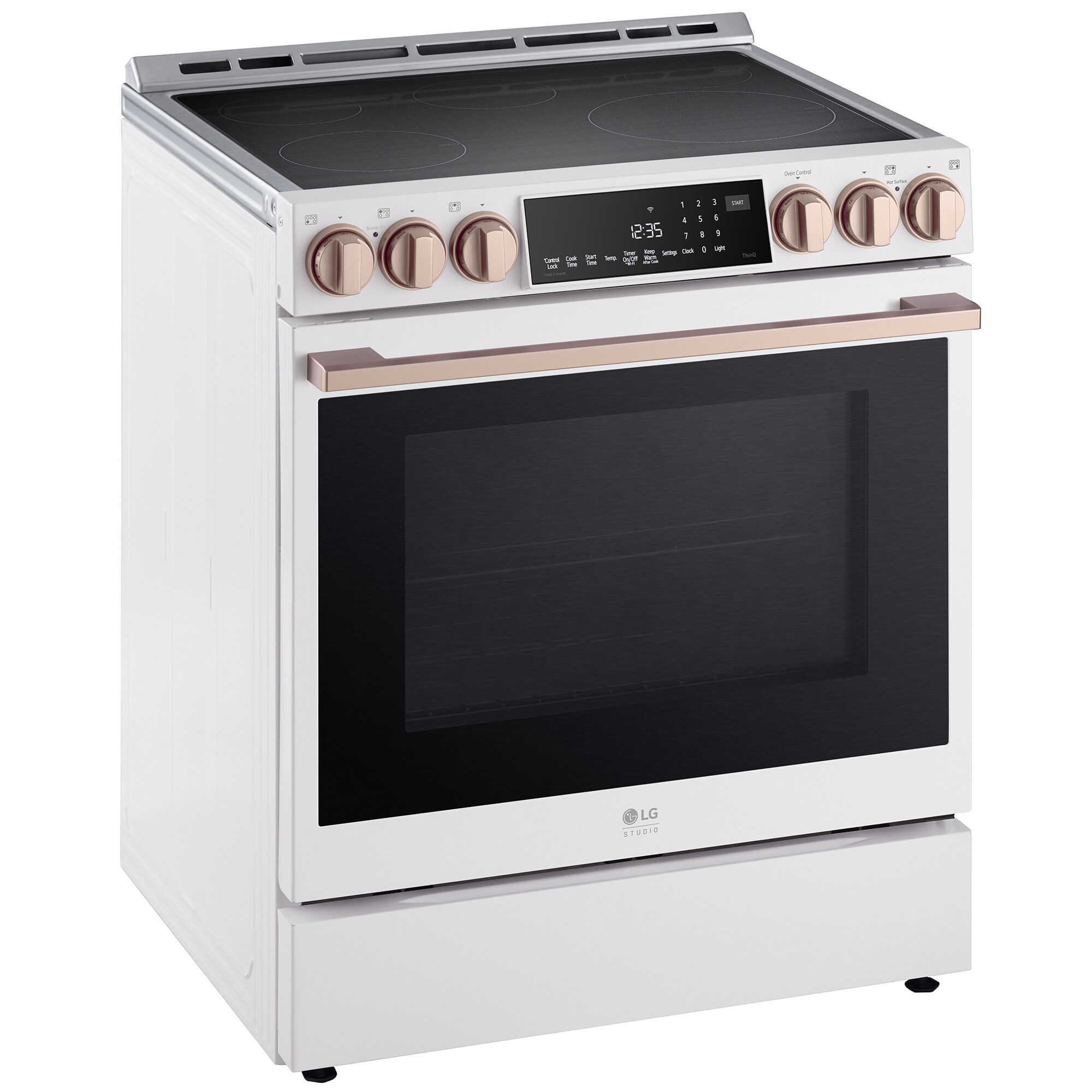 LG Studio 30 in. 6.3 cu. ft. Smart Air Fry True European Convection Slide-In Electric Range with 4 Induction Burners & 1 Radiant Burner - Essence White, , hires
