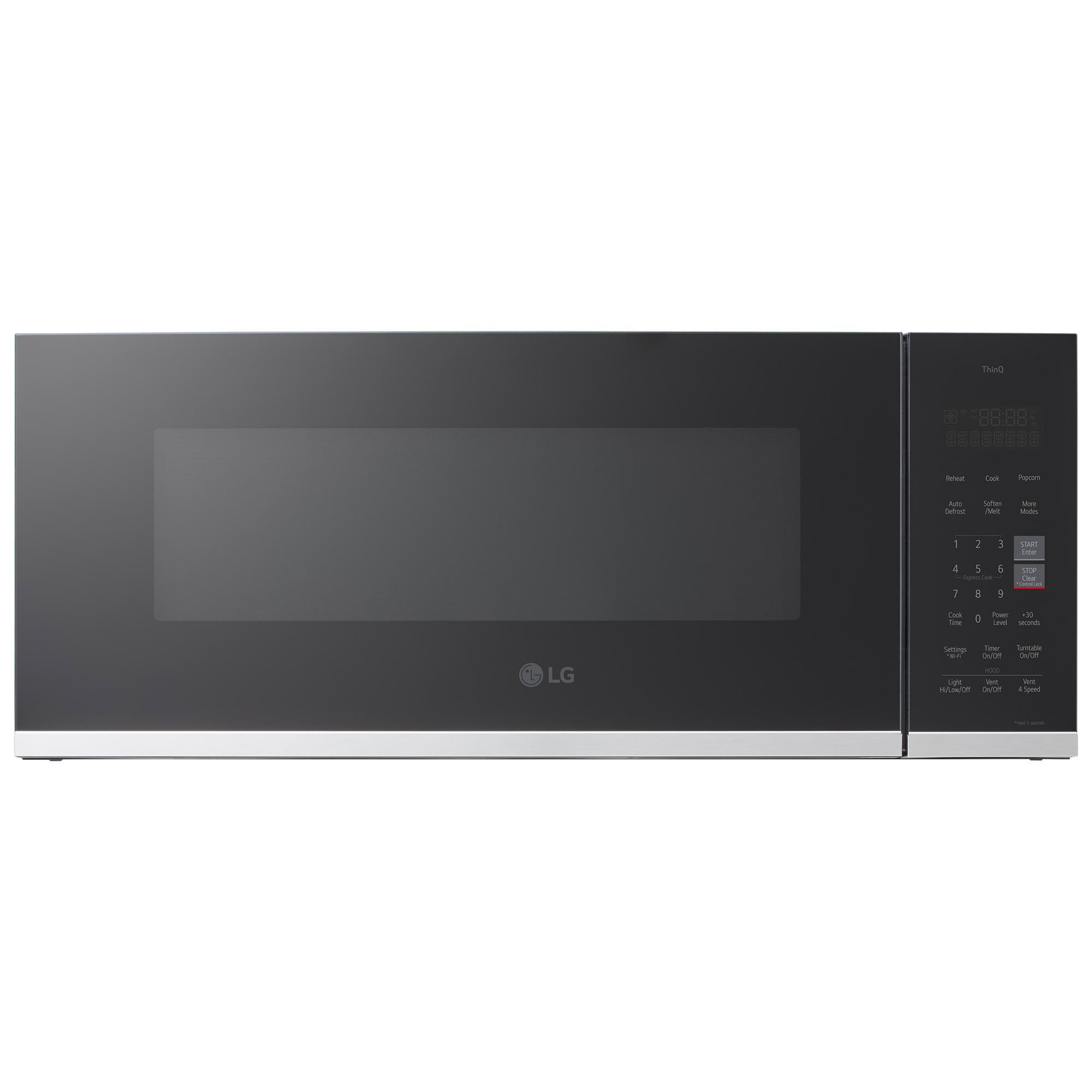 LG 30 in. 1.3 cu. ft. 1000W Low Profile Smart Over-the-Range Microwave with 400 CFM - PrintProof Stainless Steel, , hires