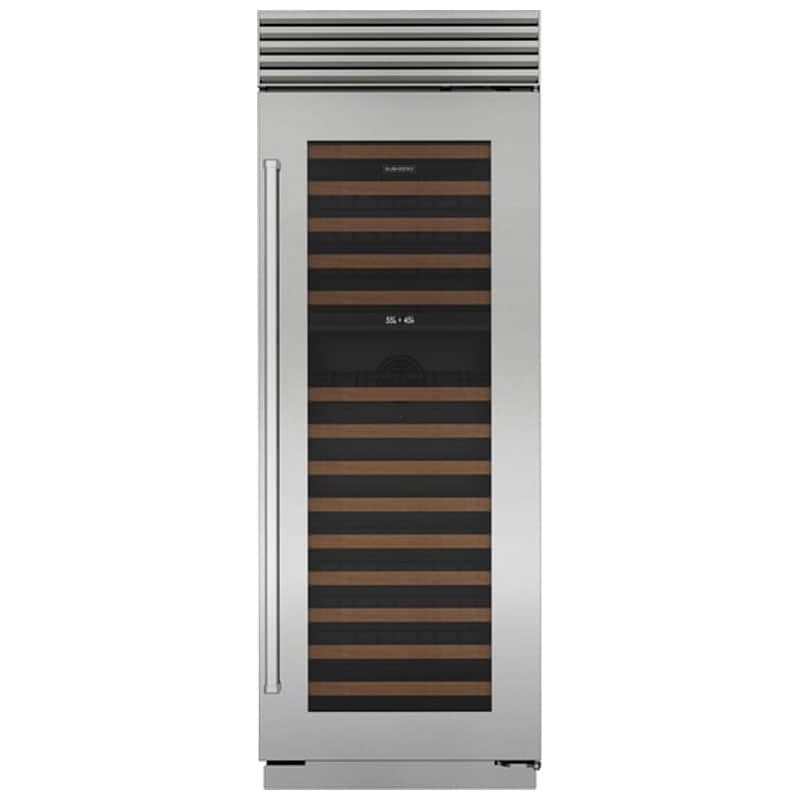 Sub-Zero Classic Series 30 in. Built-in Wine Column Storage with Wood Racks, Dual Temperature Zones & 146 Bottle Capacity - Stainless Steel, , hires