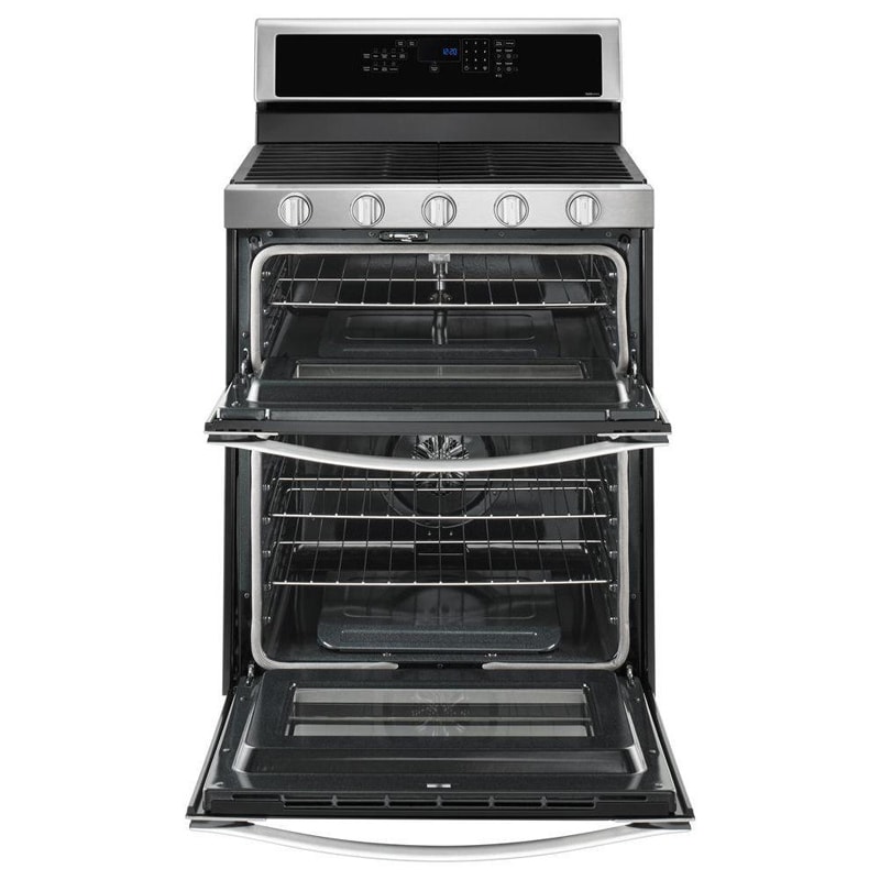 Whirlpool 30 in. 6 cu. ft. True European Convection Double Oven Gas Range with 5 Sealed Burners - Stainless Steel, Stainless Steel, hires