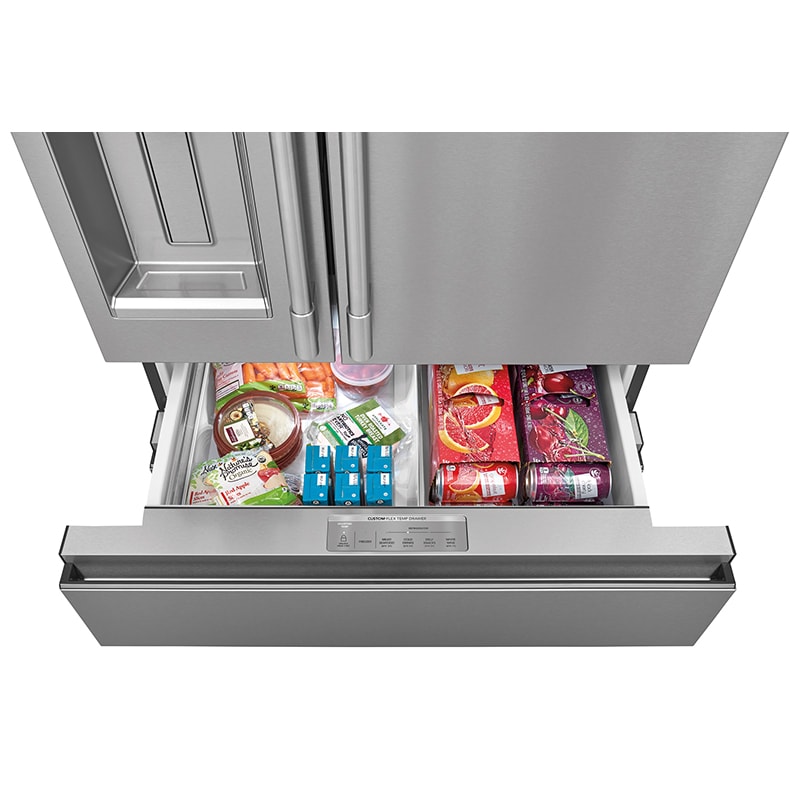 Frigidaire Professional 36 in. 21.4 cu. ft. Counter Depth 4-Door French Door Refrigerator with Ice & Water Dispenser - Stainless Steel, , hires