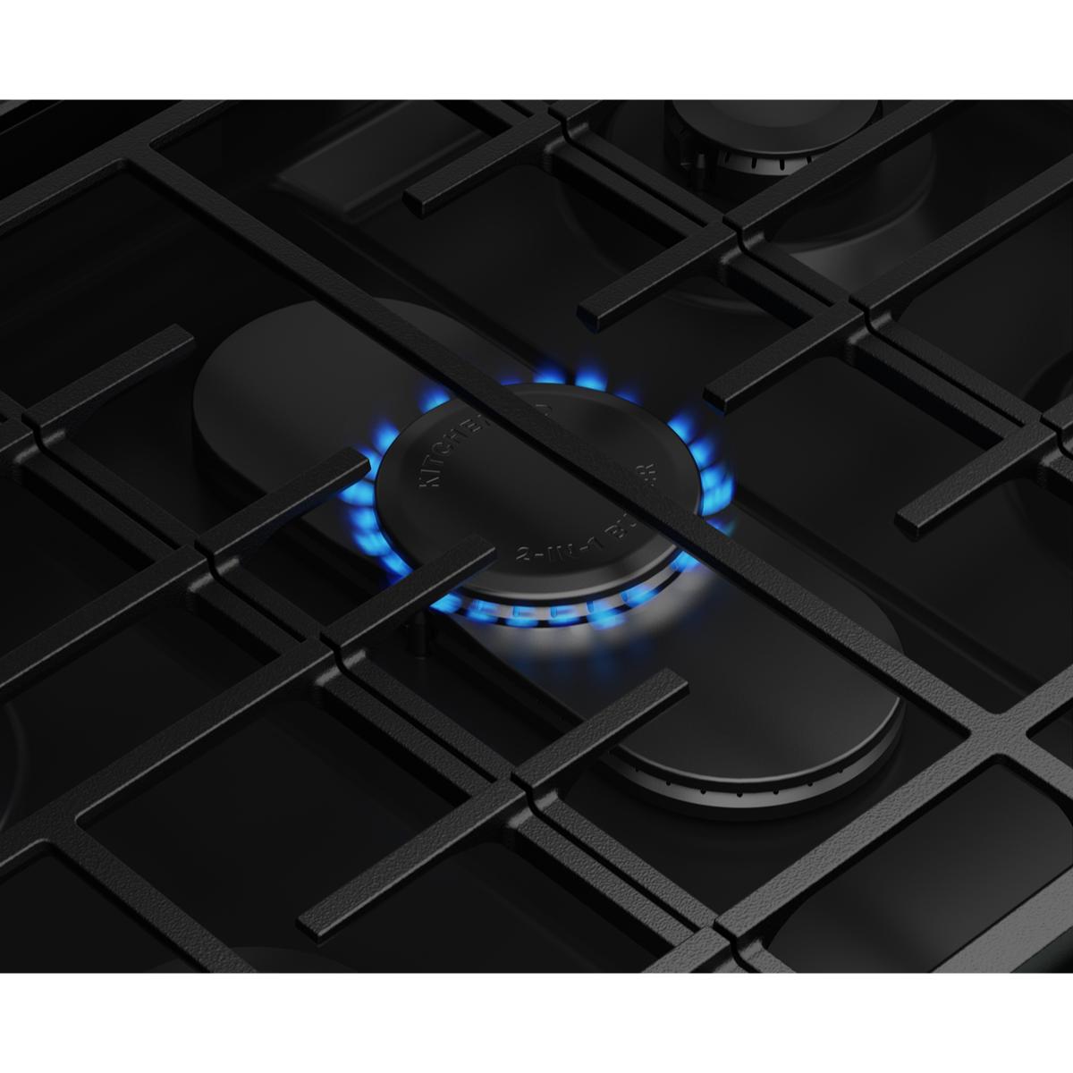 KitchenAid 30 in. 5.0 cu. ft. Smart Air-Fry True European Convection Steam Slide-In Gas Range with 5 Sealed Burners & Griddle - Fingerprint Resistant Stainless Steel, , hires