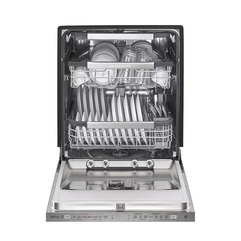 LG Signature 24 in. Top Control Smart Dishwasher with 38 dBa Sound Level, 3rd-Rack & Pocket - Textured Steel, , hires