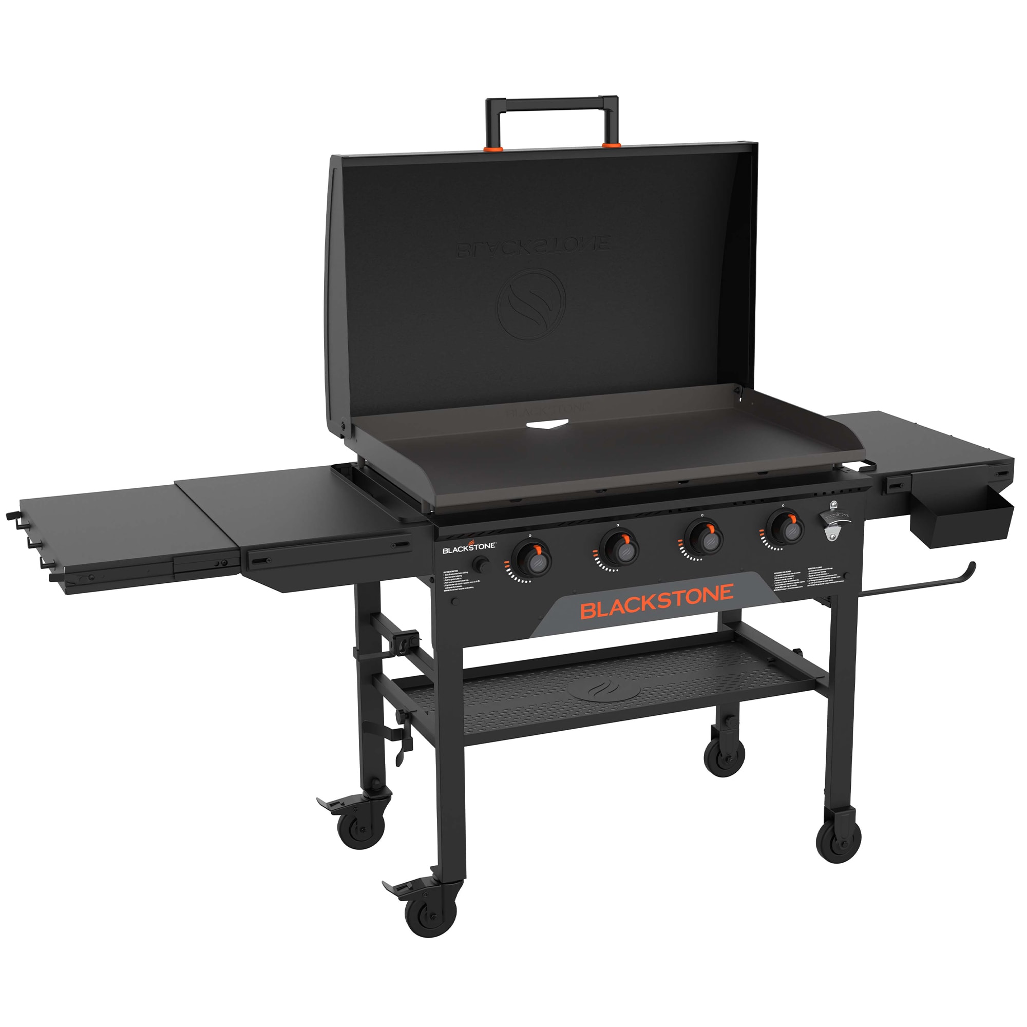 Blackstone 36 in. 4-Burner Liquid Propane Gas Flat Top Griddle with Side Tables and 768 sq. in. Cooking Surface - Black, , hires