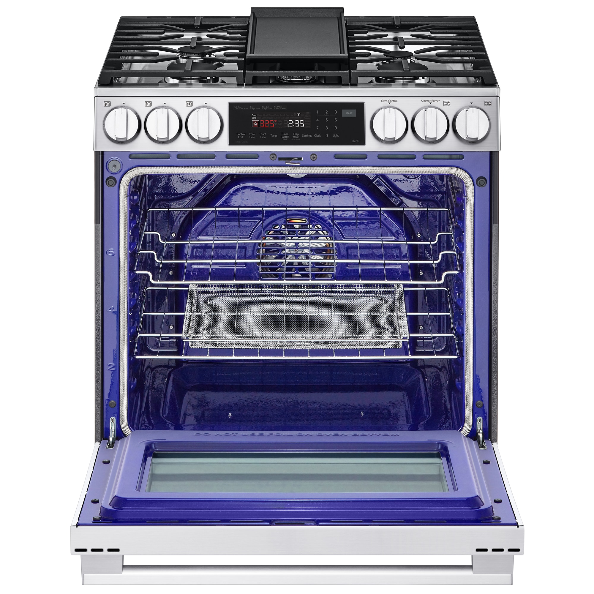 LG 30 in. 6.3 cu. ft. Smart Air Fry True European Convection Slide-In Gas Range with 5 Sealed Burners & Griddle - PrintProof Stainless Steel, , hires