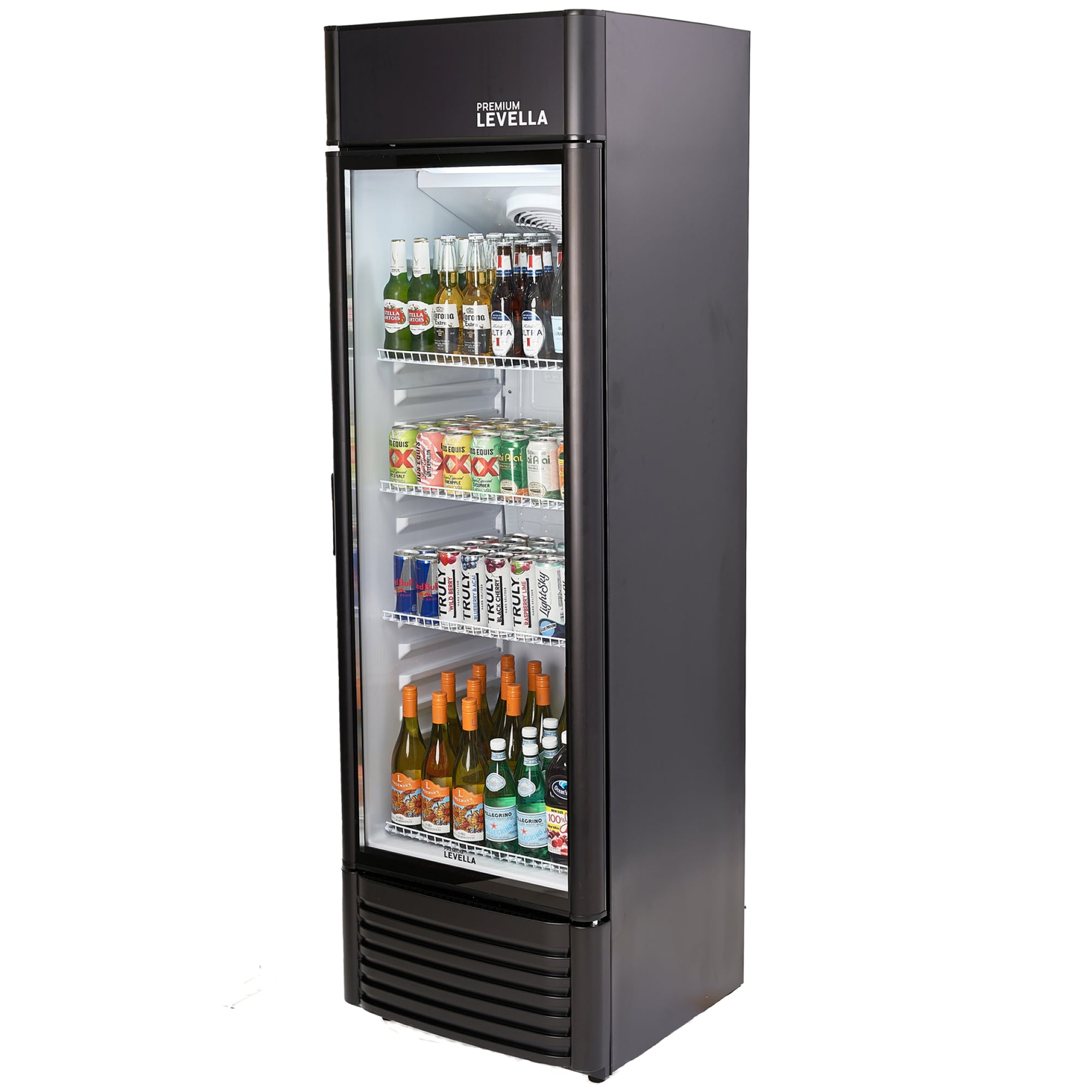 Premium Levella 24 in. 12.5 cu. ft. Beverage Center with Adjustable Shelves & Customizable Lightbox - Black, , hires