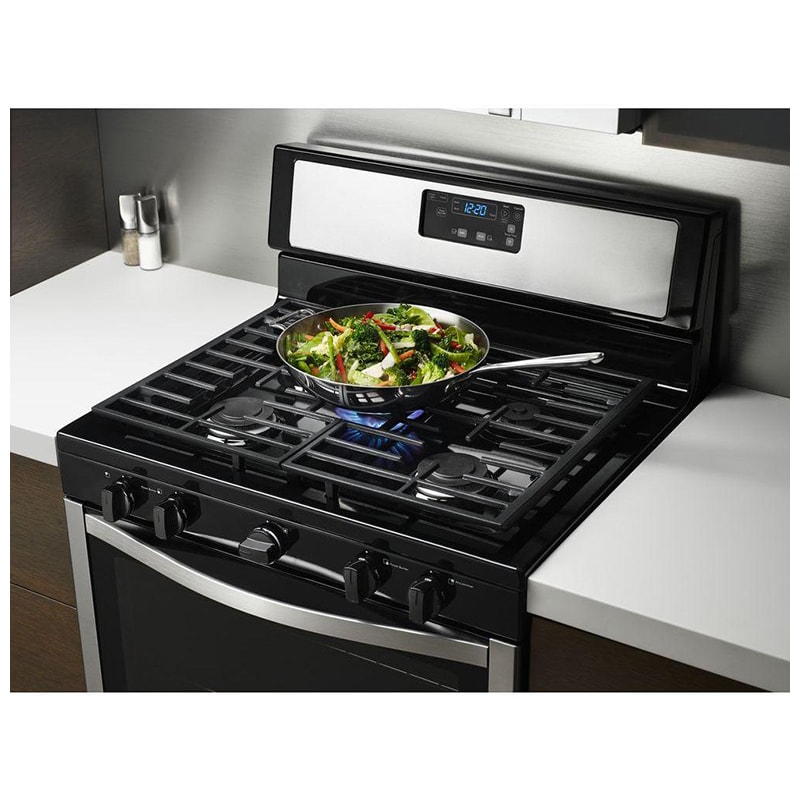 Whirlpool 30" Freestanding Gas Range with 5 Sealed Burners, 5.1 Cu. Ft