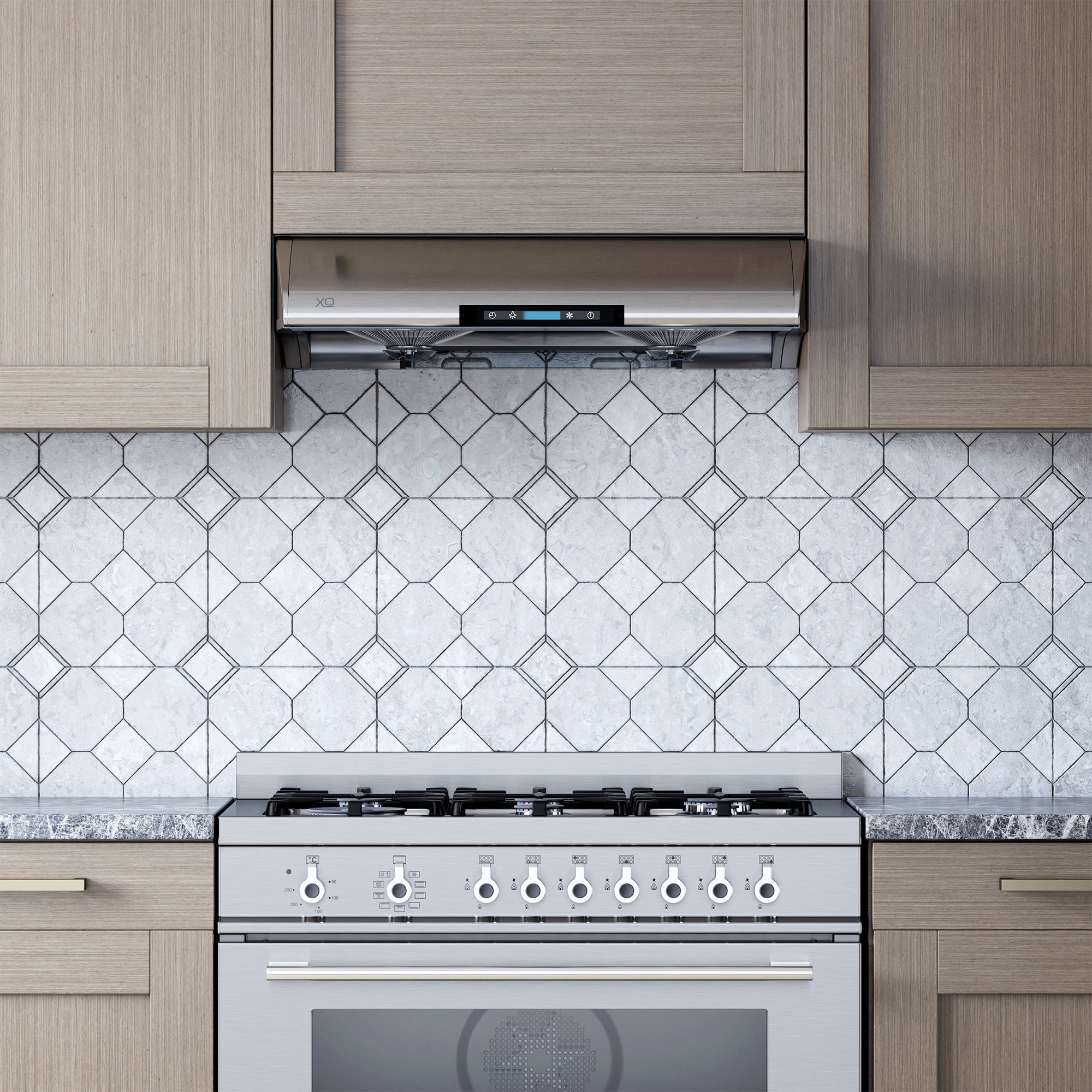 XO 30 in. Ducted Standard Style Range Hood with 550 CFM, 6 Fan Speeds & 2 Halogen Lights - Black, Black, hires