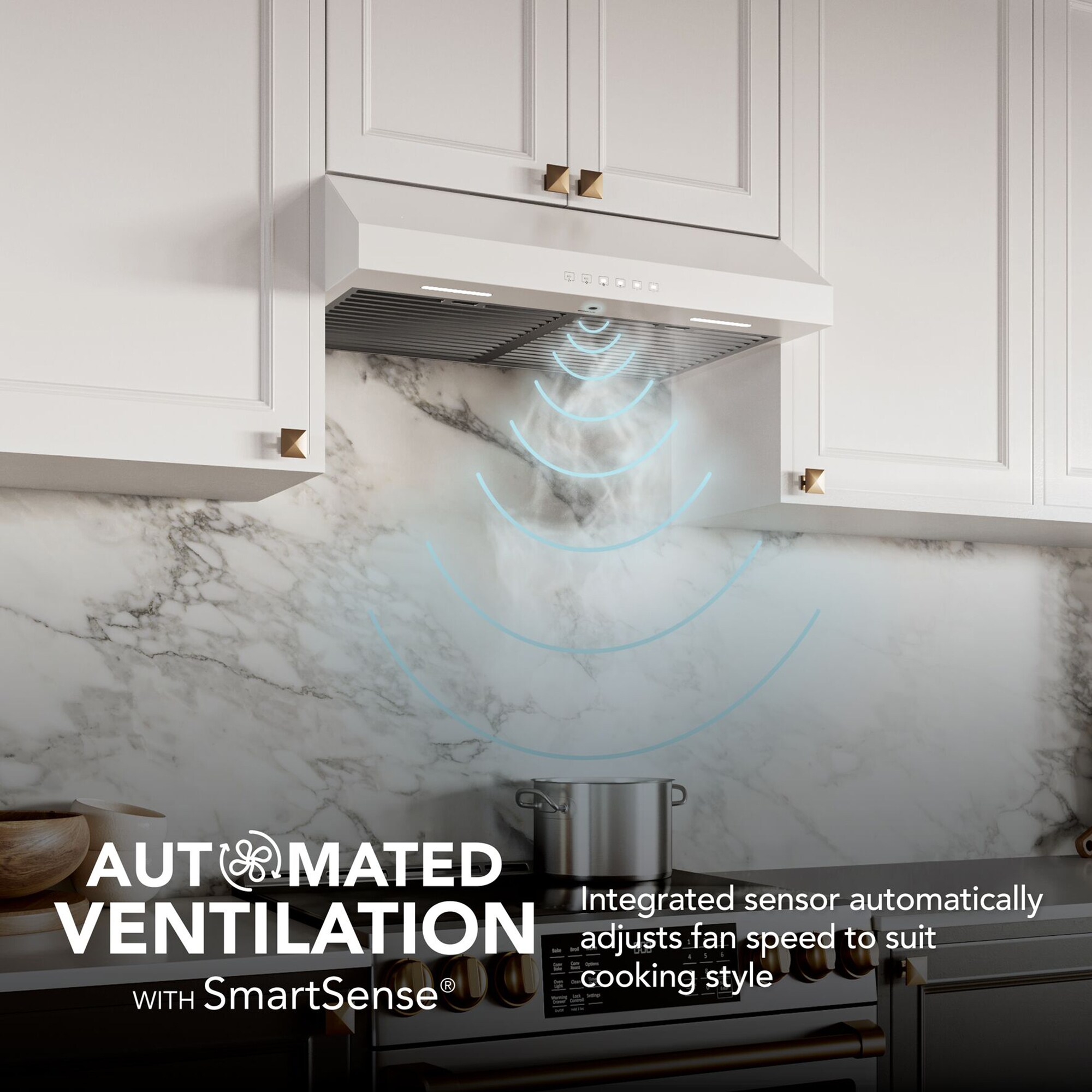 Broan Glacier GLA3 Series 30 in. Convertible Standard Style Range Hood with 490 CFM, 3 Fan Speeds & 2 LED Lights - White, , hires