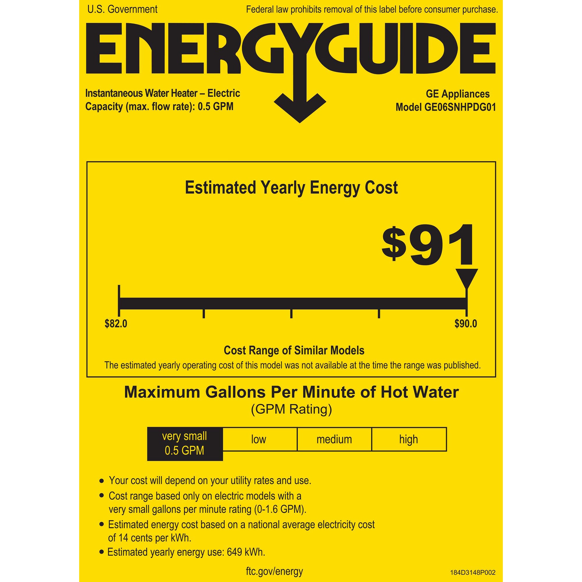 GE Electric Tankless Small Point of Use Water Heater with 5-Year Parts Warranty, , hires