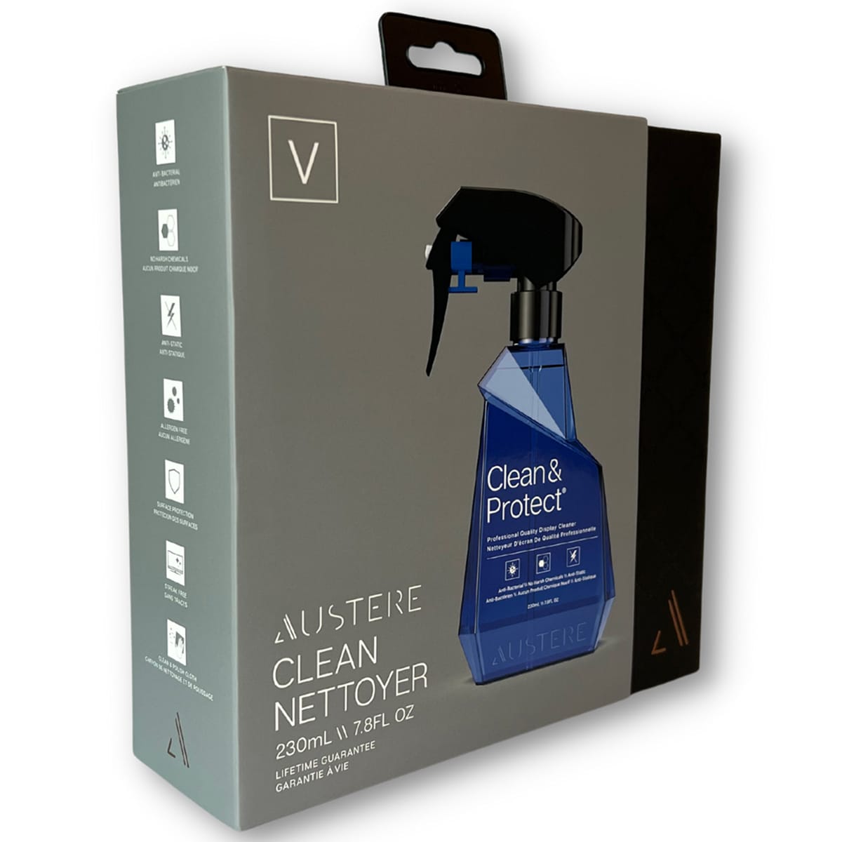 Austere Anti-Bacterial Clean & Protect with Easy-Trigger Pump and Dual-Textured Cleaning Cloth, , hires