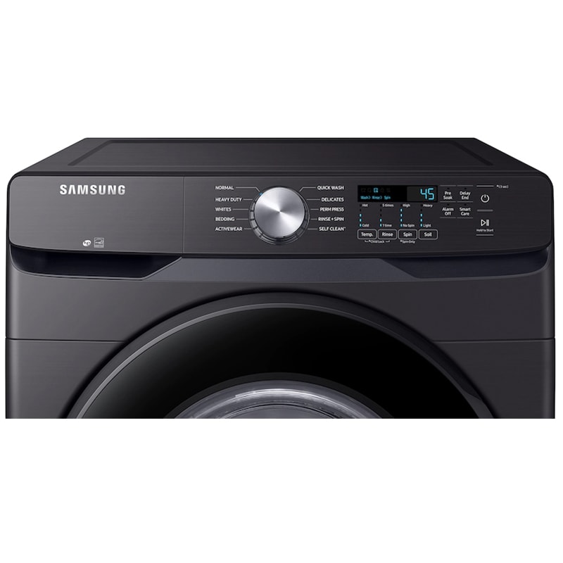 Samsung 27 in. 4.5 cu. ft. Stackable Front Load Washer with Sanitize Cycle & Vibration Reduction Technology - Brushed Black, Brushed Black, hires