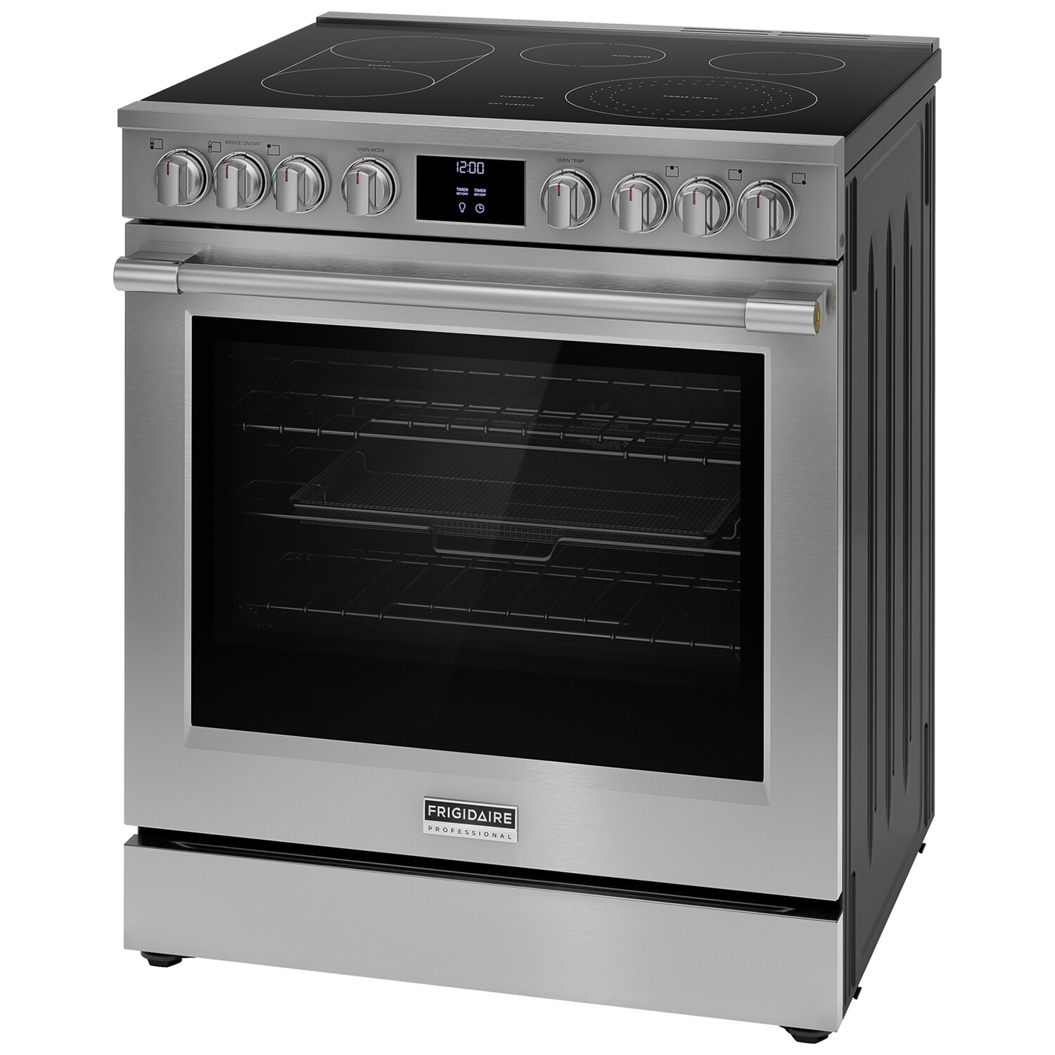 Frigidaire Professional 30 in. 6.2 cu. ft. Air Fry True European Convection Steam Electric Range with Smoothtop Burners - Stainless Steel, , hires