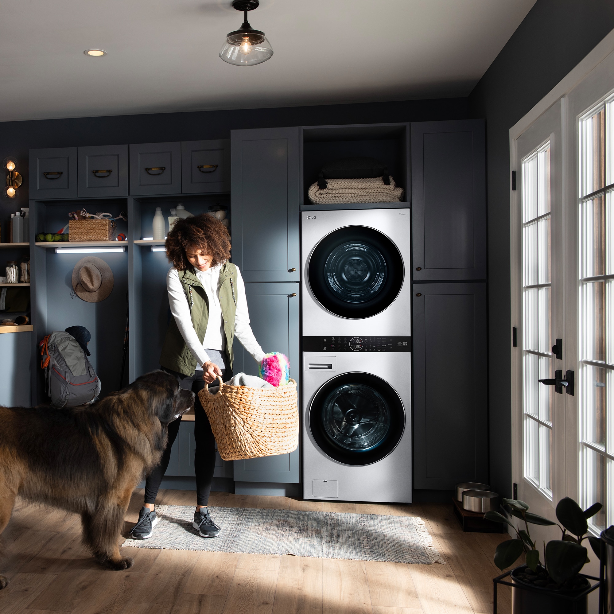 LG 27 in. 5.0 cu. ft. Smart Electric Front Load Ventless WashTower with Heat Pump, Center Control, AI Sensor Dry, Sanitize & Steam Cycle - White, , hires