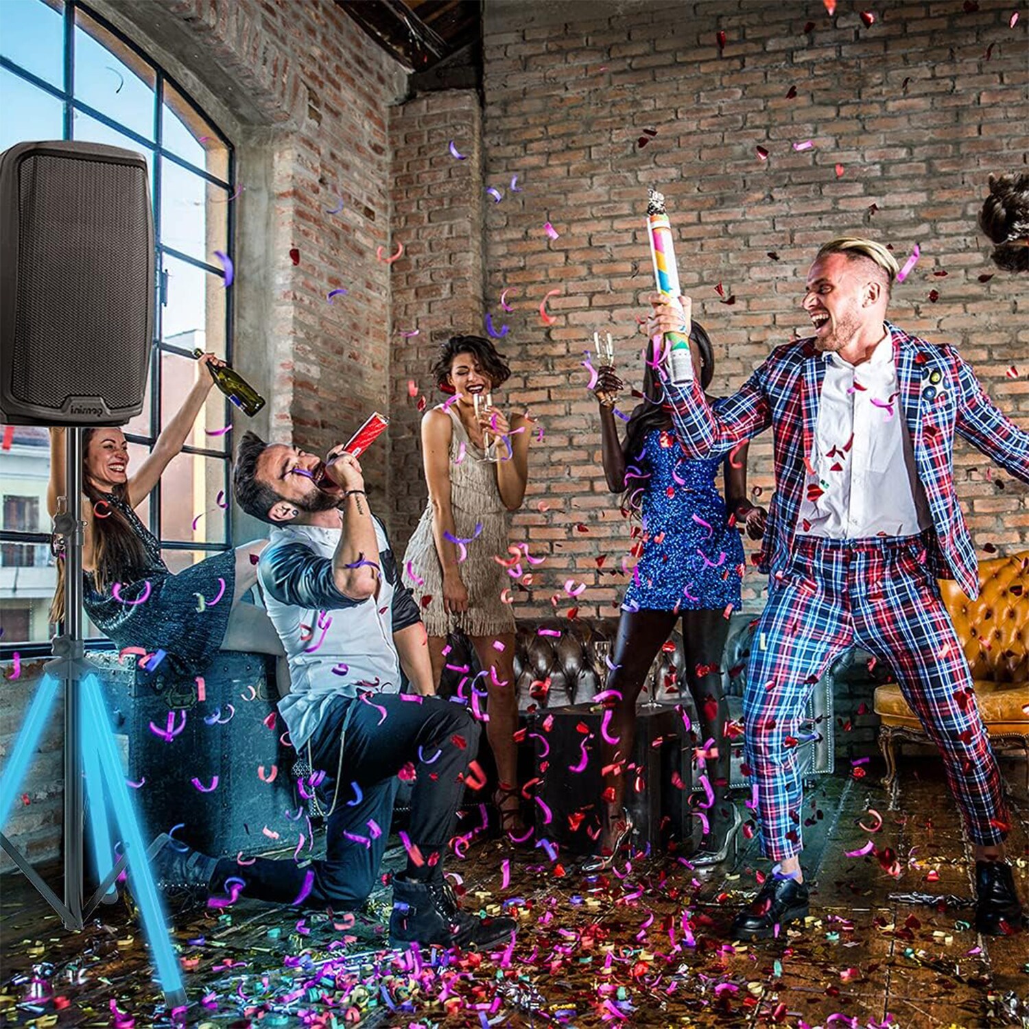 Gemini Ultra Bright LED Speaker Stand, , hires