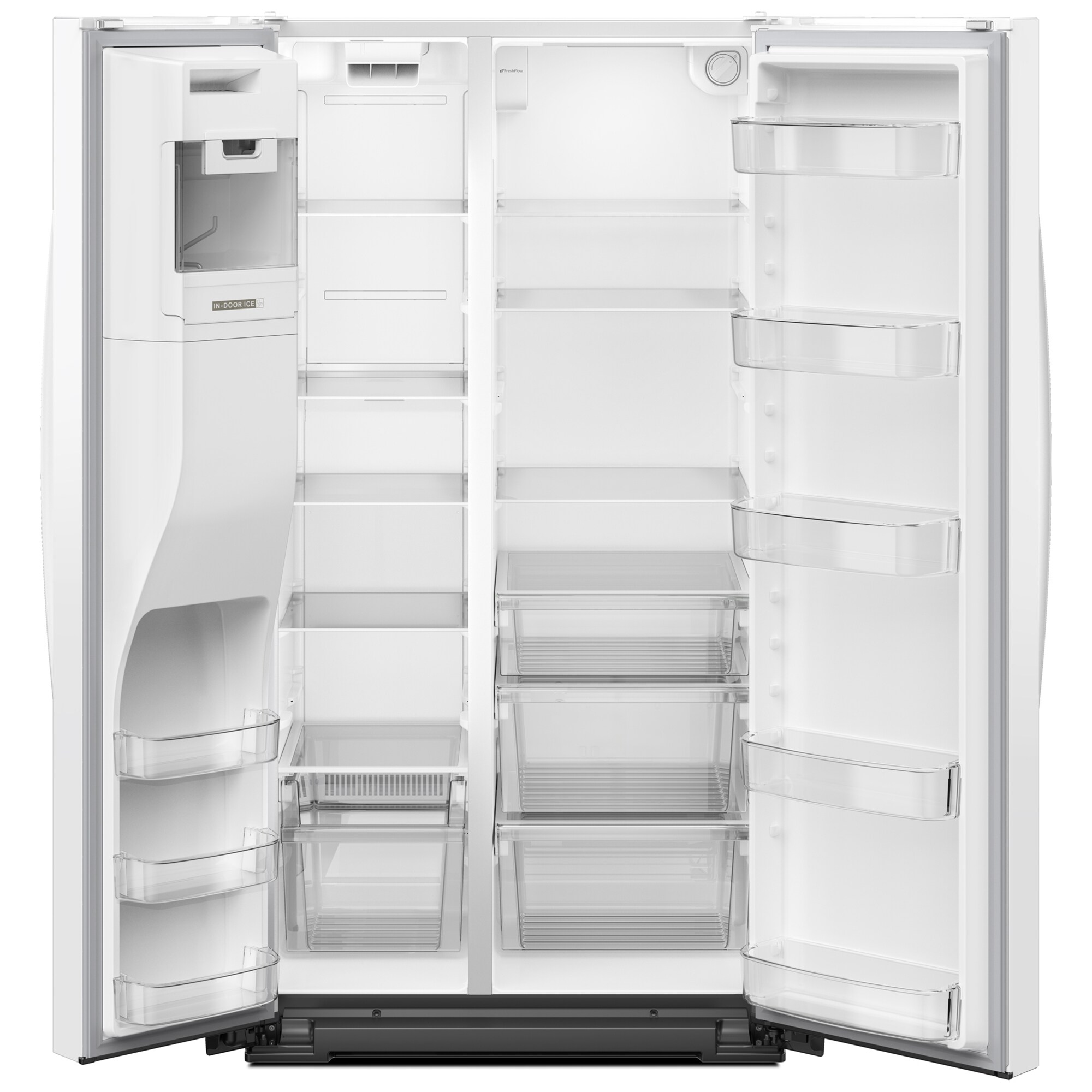 Whirlpool 36 in. 28.0 cu. ft. Side-by-Side Refrigerator with Ice & Water Dispenser - White, White, hires