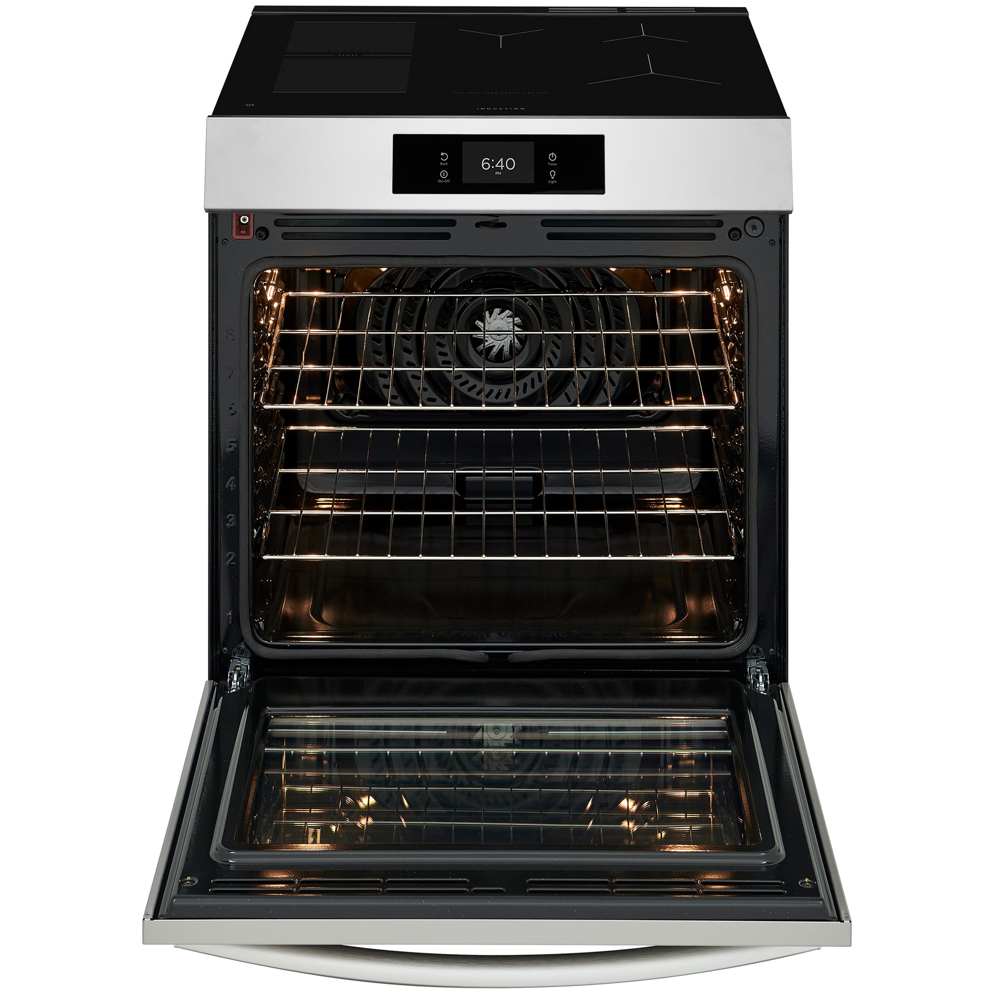 Frigidaire Gallery 30 in. 6.2 cu. ft. Air-Fry True European Convection Steam Oven Electric Range with Stone-Baked Pizza, 5 Induction Burners - Stainless Steel, , hires