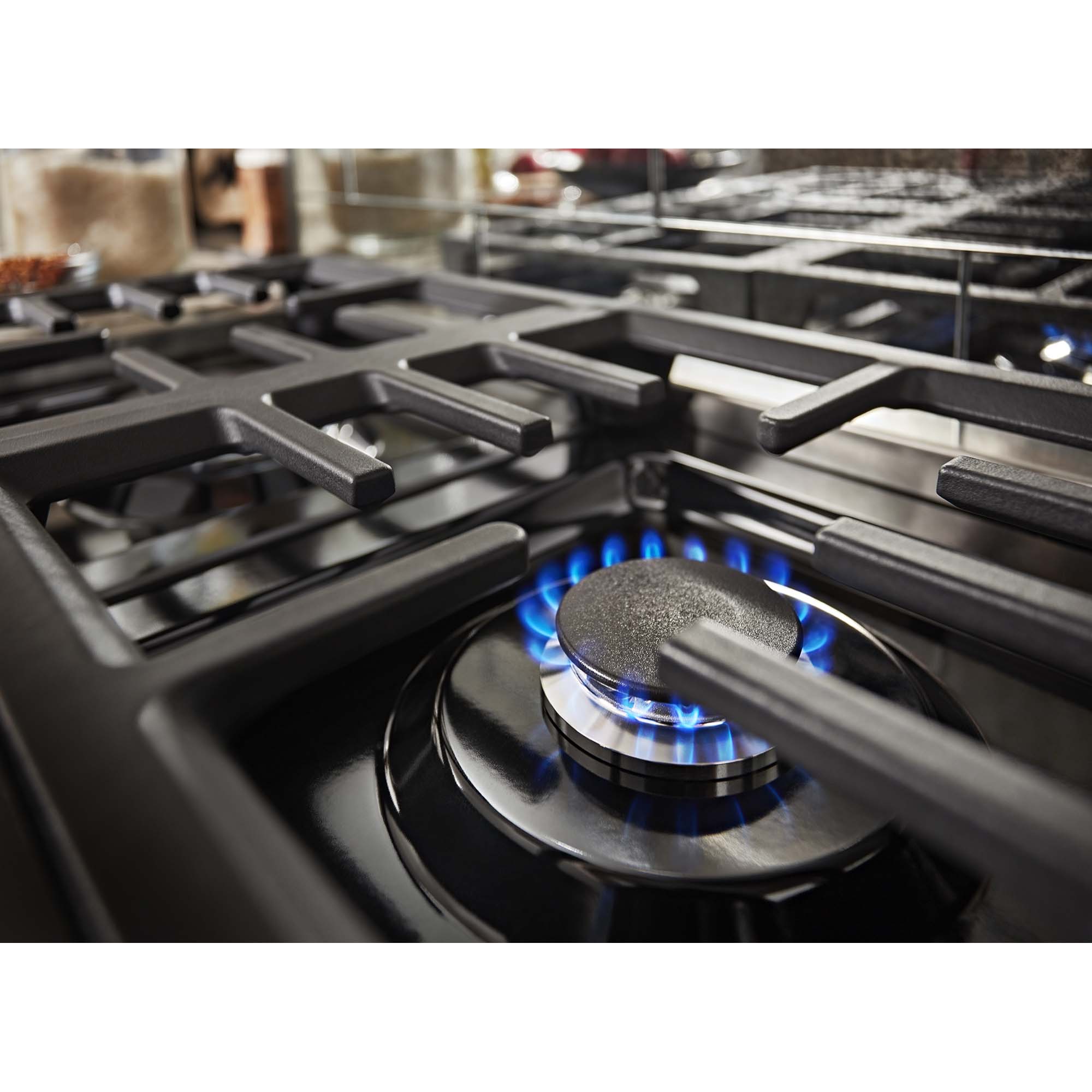 KitchenAid Commercial-Style 48 in. 6.3 cu. ft. Smart True European Convection Double Oven Dual Fuel Range with 6 Sealed Burners & Griddle - Stainless Steel, , hires