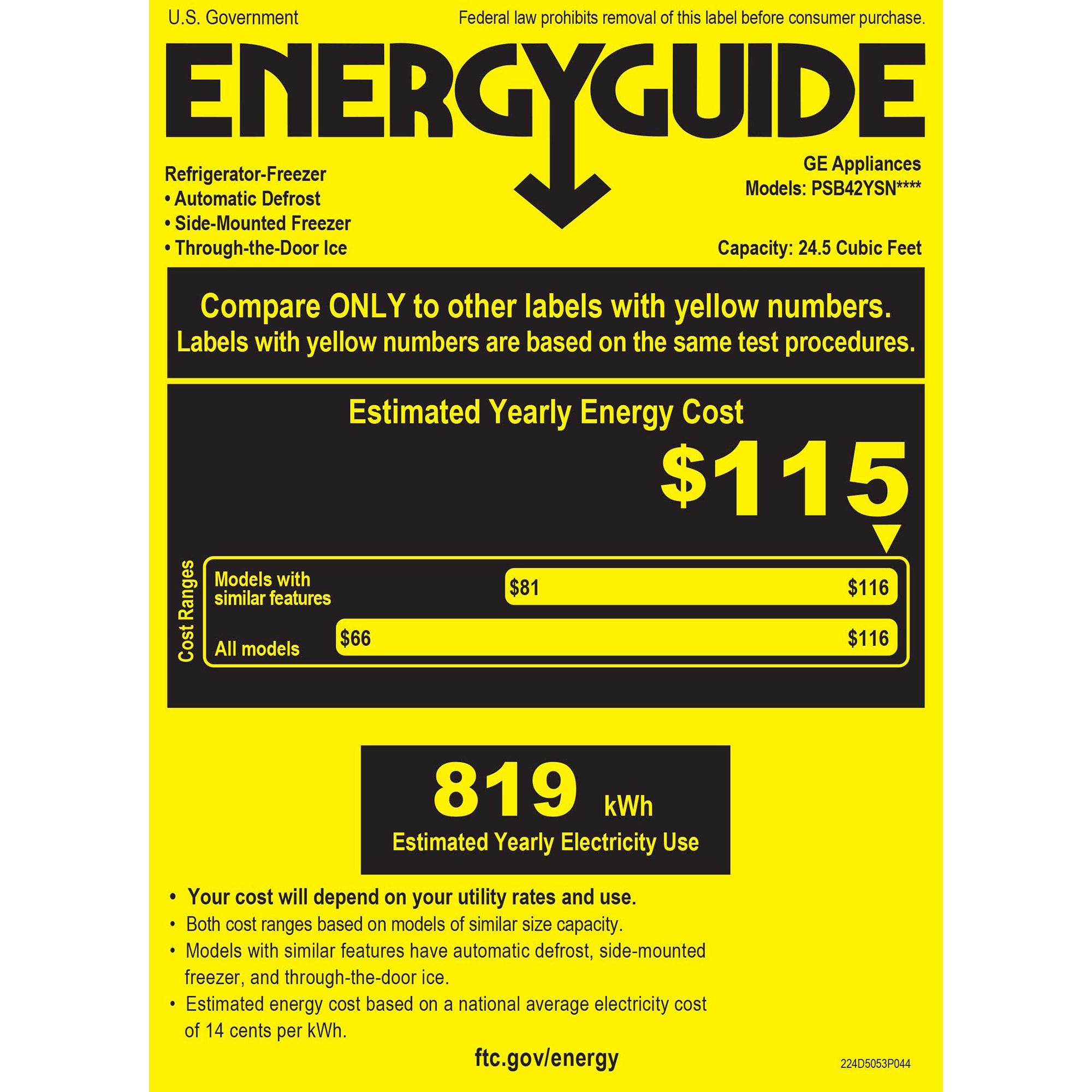 GE Profile 42 in. 24.5 cu. ft. Built-In Smart Counter Depth Side by Side Refrigerator with Ice & Water Dispenser - Stainless Steel, , hires
