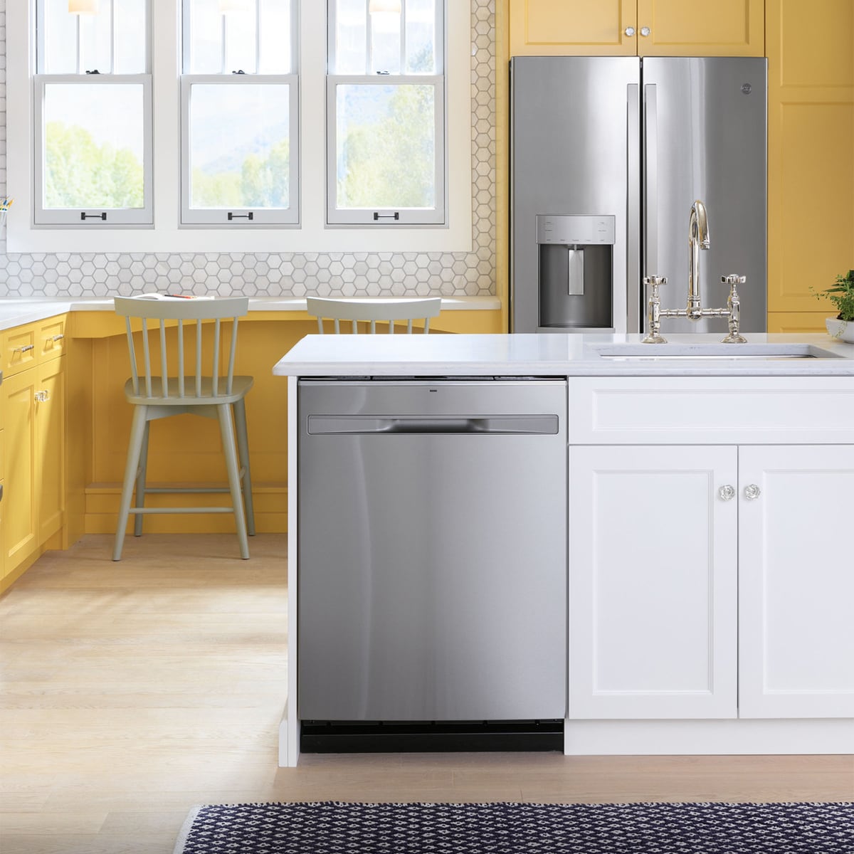 GE 36 in. 22.1 cu. ft. Counter Depth French Door Refrigerator with Ice & Water Dispenser - Fingerprint Resistant Stainless, Fingerprint Resistant Stainless, hires