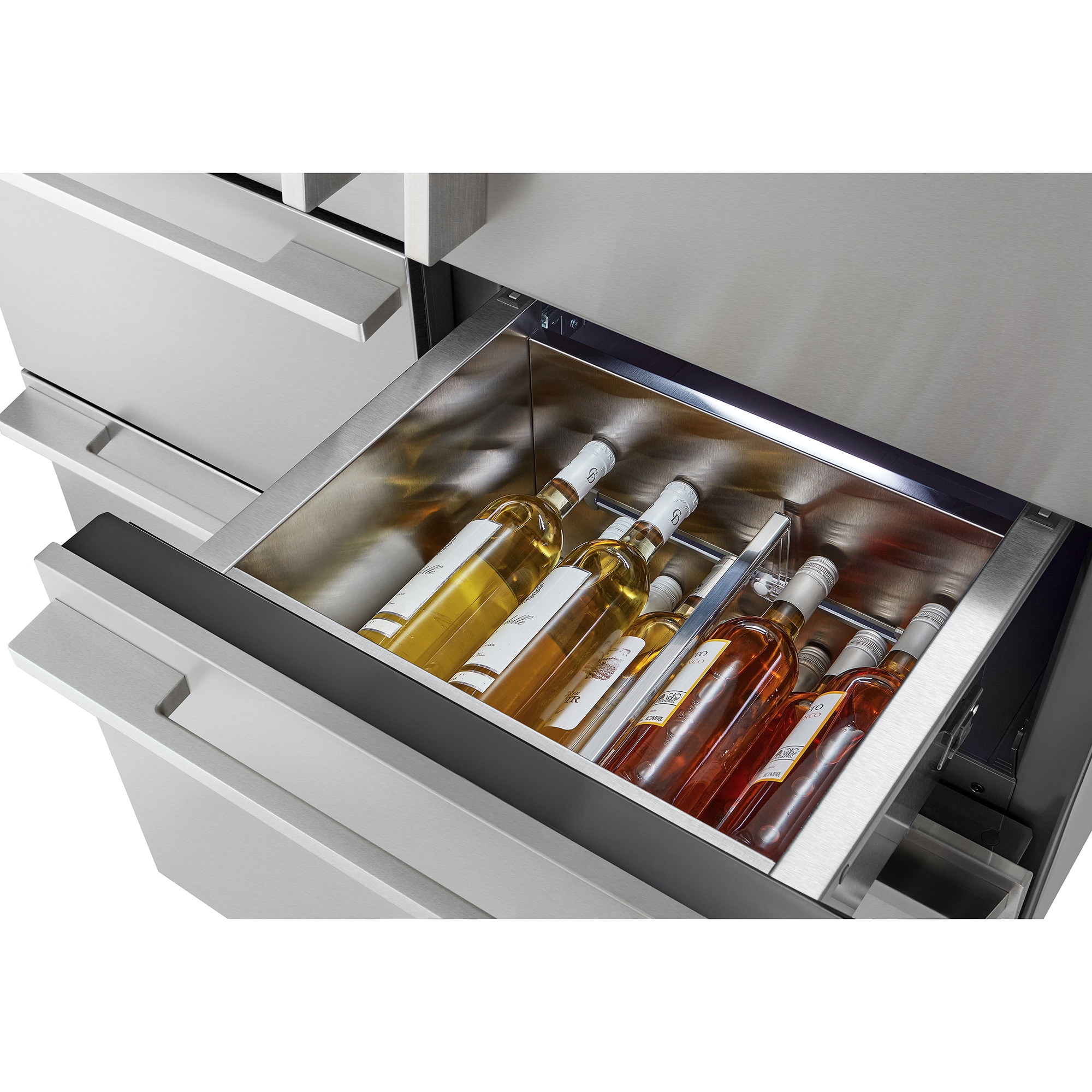 Signature Kitchen Suite 48 in. 26.0 cu. ft. Built-In Smart Counter Depth 6-Door French Door Refrigerator with Internal Water Dispenser - Stainless Steel, , hires