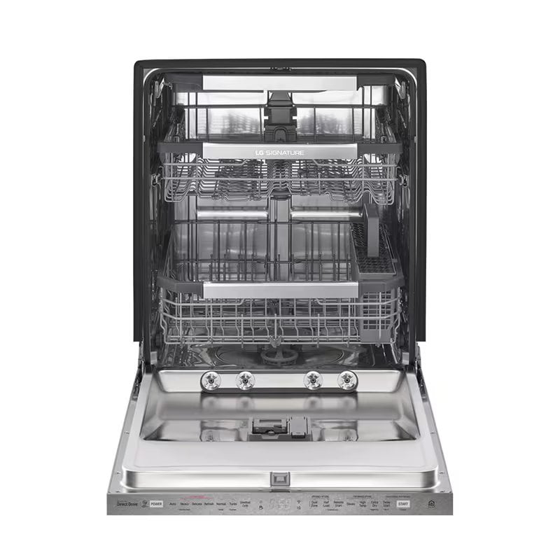 LG Signature 24 in. Top Control Smart Dishwasher with 38 dBa Sound Level, 3rd-Rack & Pocket - Textured Steel, , hires