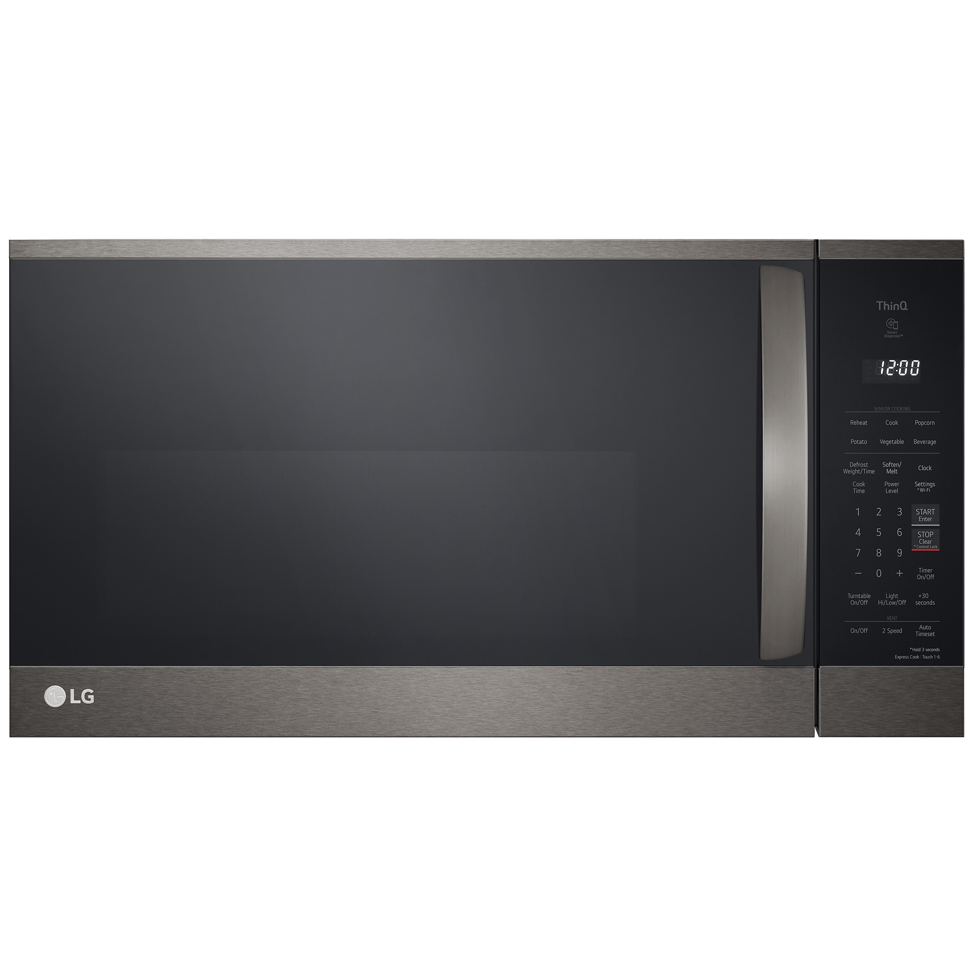 LG 30 in. 1.8 cu. ft. 1000W Smart Over-the-Range Microwave with 300 CFM & Sensor Cooking - PrintProof Black Stainless Steel, , hires