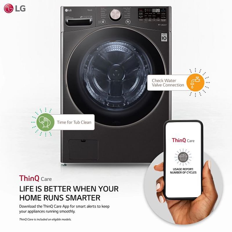 LG 27 in. 7.4 cu. ft. Electric Dryer with 12 Dryer Programs, 12 Dry Options, Sanitize Cycle, Wrinkle Care & Sensor Dry - Black Steel, Black Steel, hires