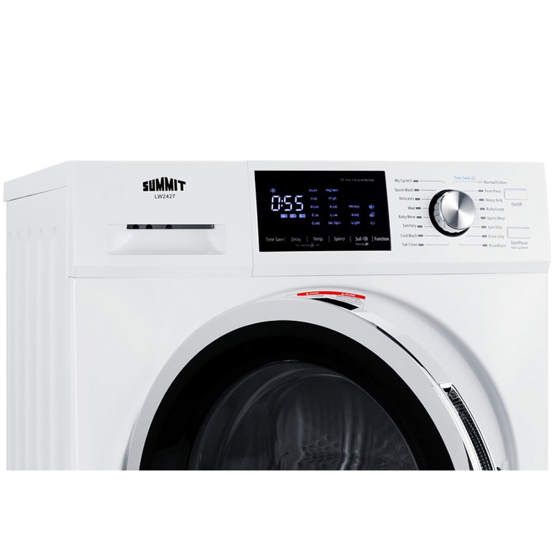 Summit 24 in. 2.7 cu. ft. Stackable Front Load Washer with Sanitize Cycle - White, , hires