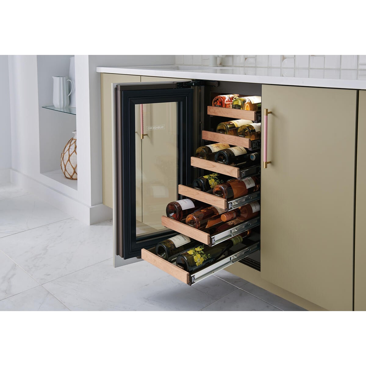 Sub-Zero Designer Series 15 in. Undercounter Smart Wine Cooler with Wood Racks, Single Temperature Zone & 24 Bottle Capacity - Custom Panel Ready, , hires