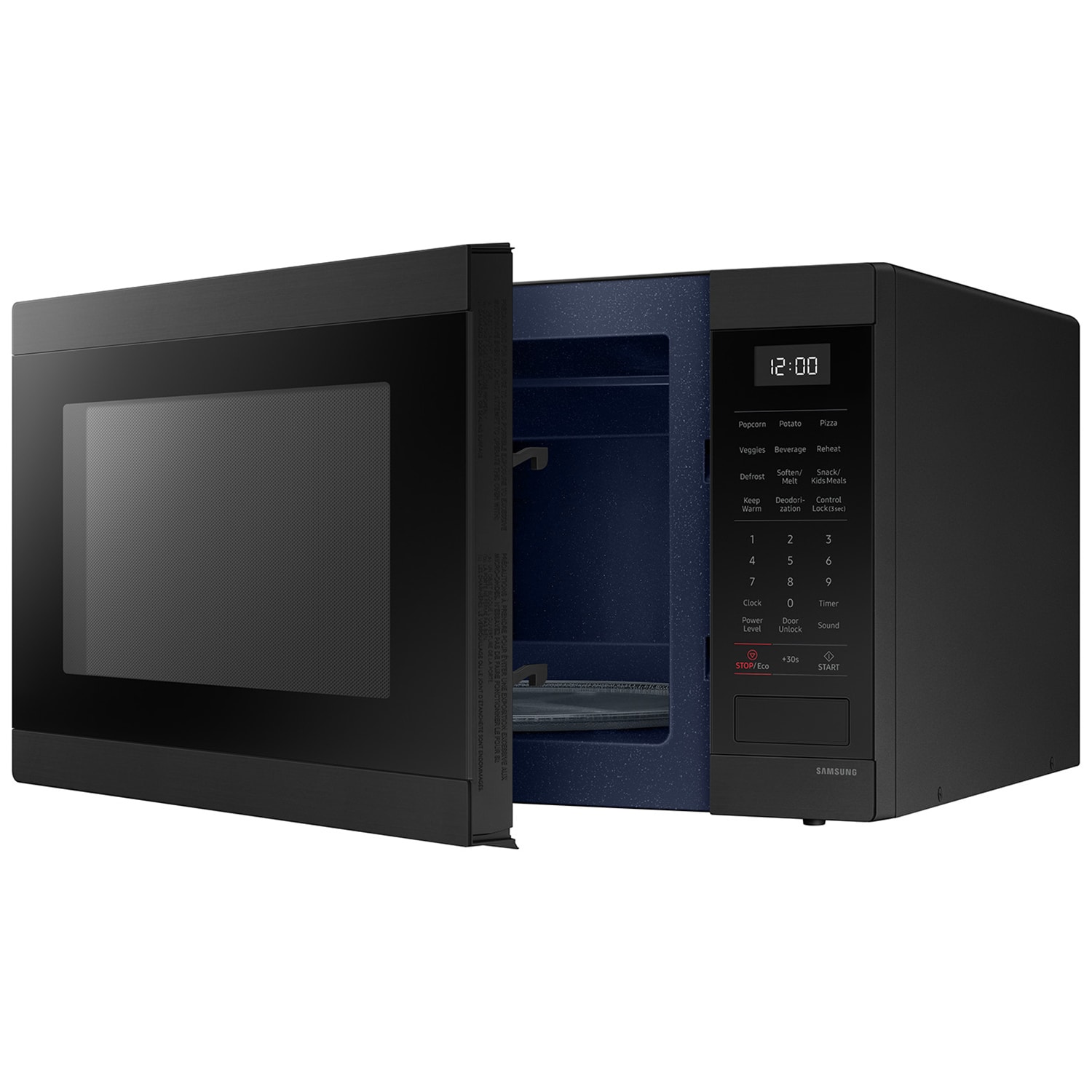Samsung 24 in. 1.9 cu. ft. 900W Countertop Microwave with Sensor Cooking - Matte Black Steel, , hires