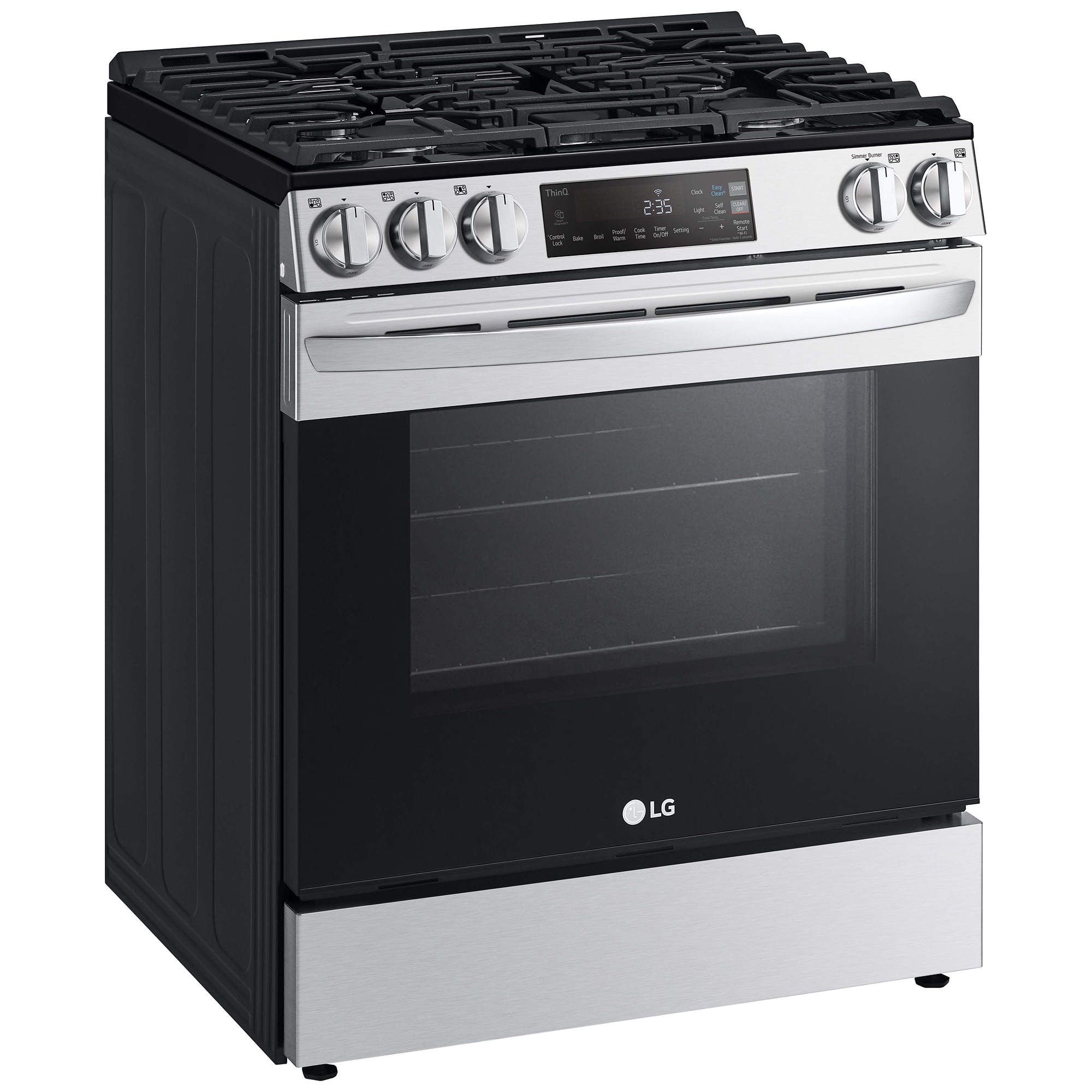 LG 30 in. 5.8 cu. ft. Smart Slide-In Gas Range with 5 Sealed Burners - PrintProof Stainless Steel, , hires