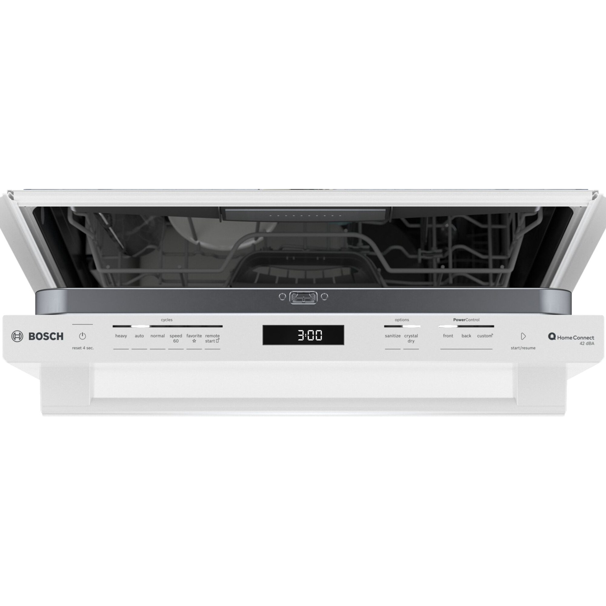 Bosch 800 Series 24 in. Top Control Smart Dishwasher with 42 dBa Sound Level, 3rd-Rack & CrystalDry - White, White, hires