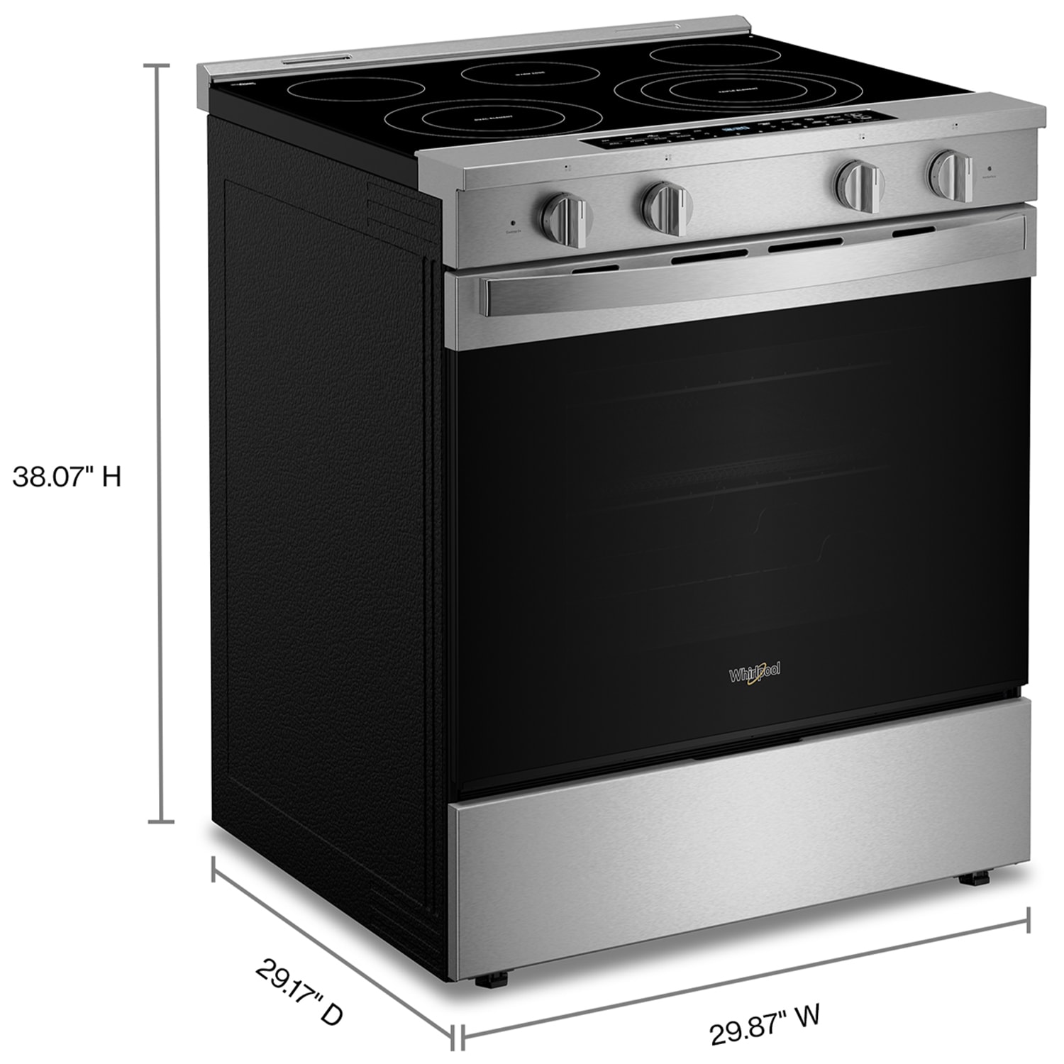 Whirlpool 30 in. 5.3 cu. ft. Smart Air Fry True European Convection Slide-In Electric Range with Radiant Burners - Fingerprint Resistant Stainless, Fingerprint Resistant Stainless, hires