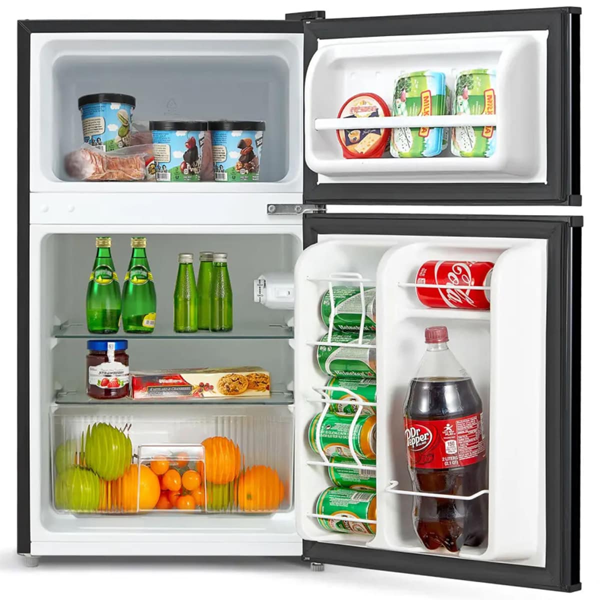 Midea 19 in. 3.1 cu. ft. Mini Fridge with Top Freezer - Black, Black, hires