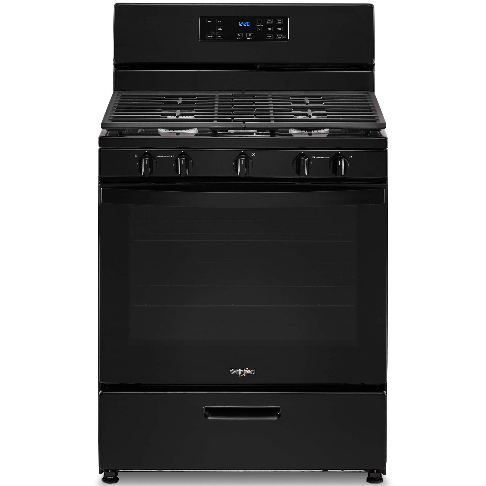 Whirlpool 30 in. 5.1 cu. ft. Gas Range with 5 Sealed Burners - Black, Black, hires