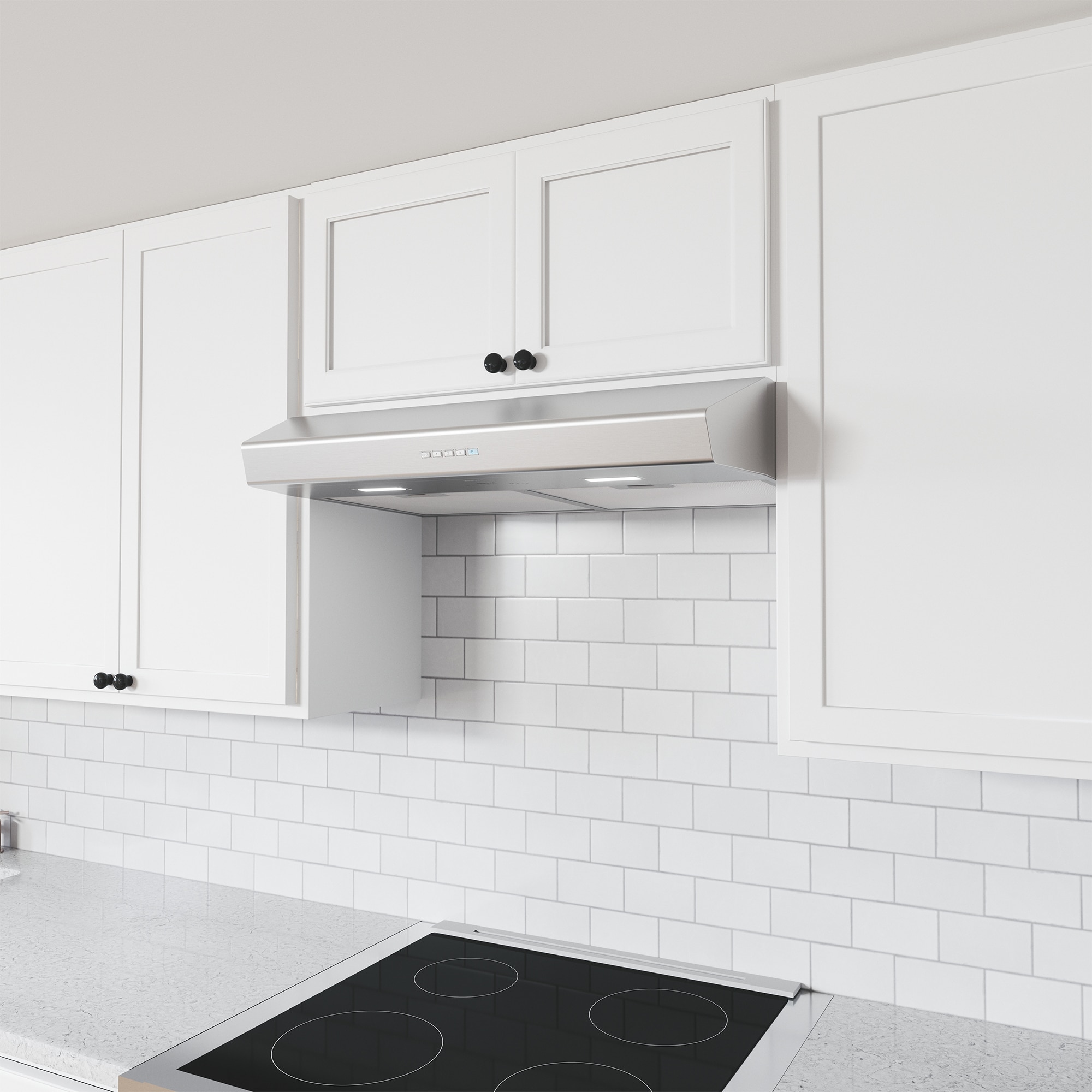 Zephyr Breeze II 30 in. Convertible Standard Style Range Hood with 400 CFM, 3 Fan Speeds & 2 LED Lights - Stainless Steel, Stainless Steel, hires