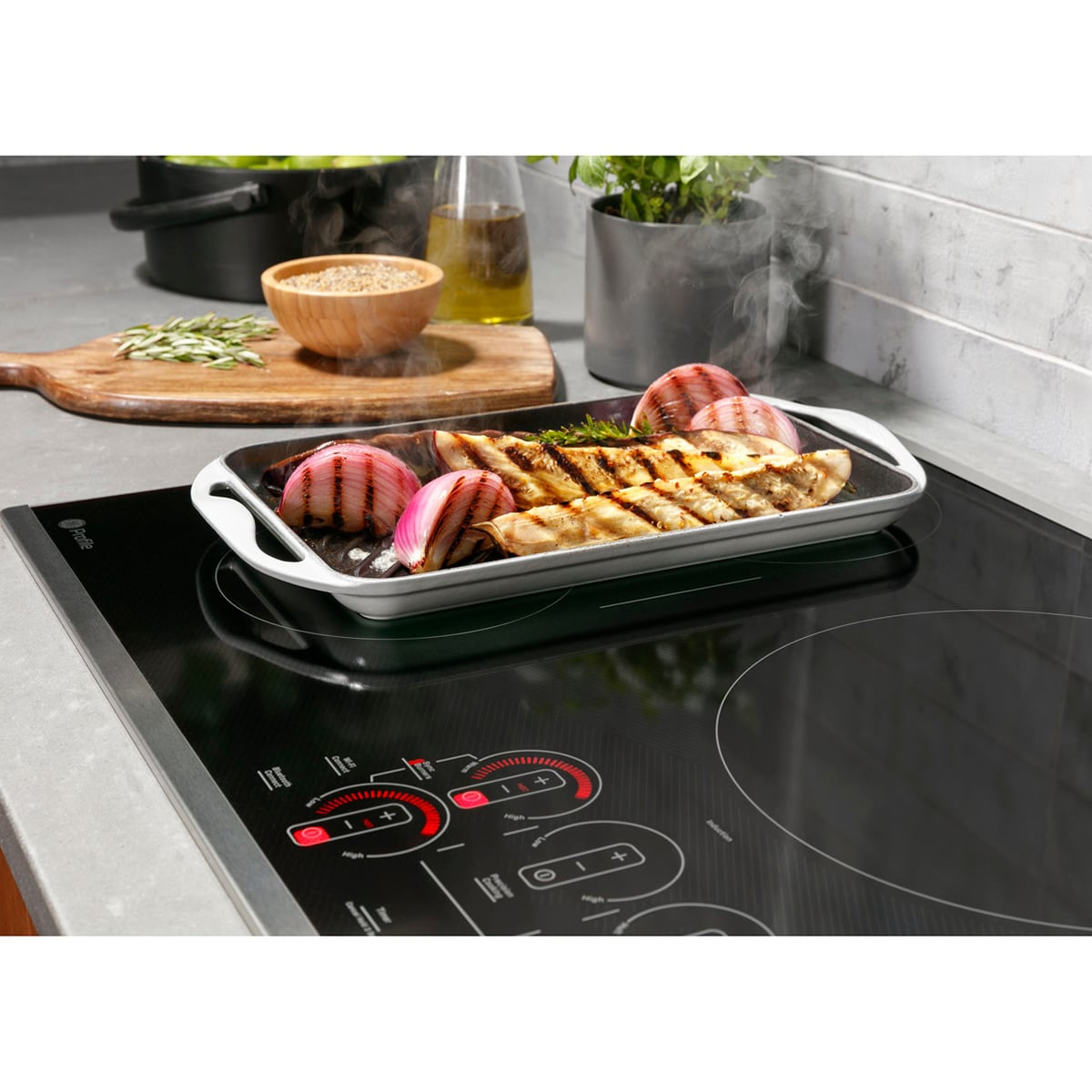 GE Profile 30 in. 4-Burner Smart Induction Cooktop with Simmer Burner & Power Burner - Black, , hires