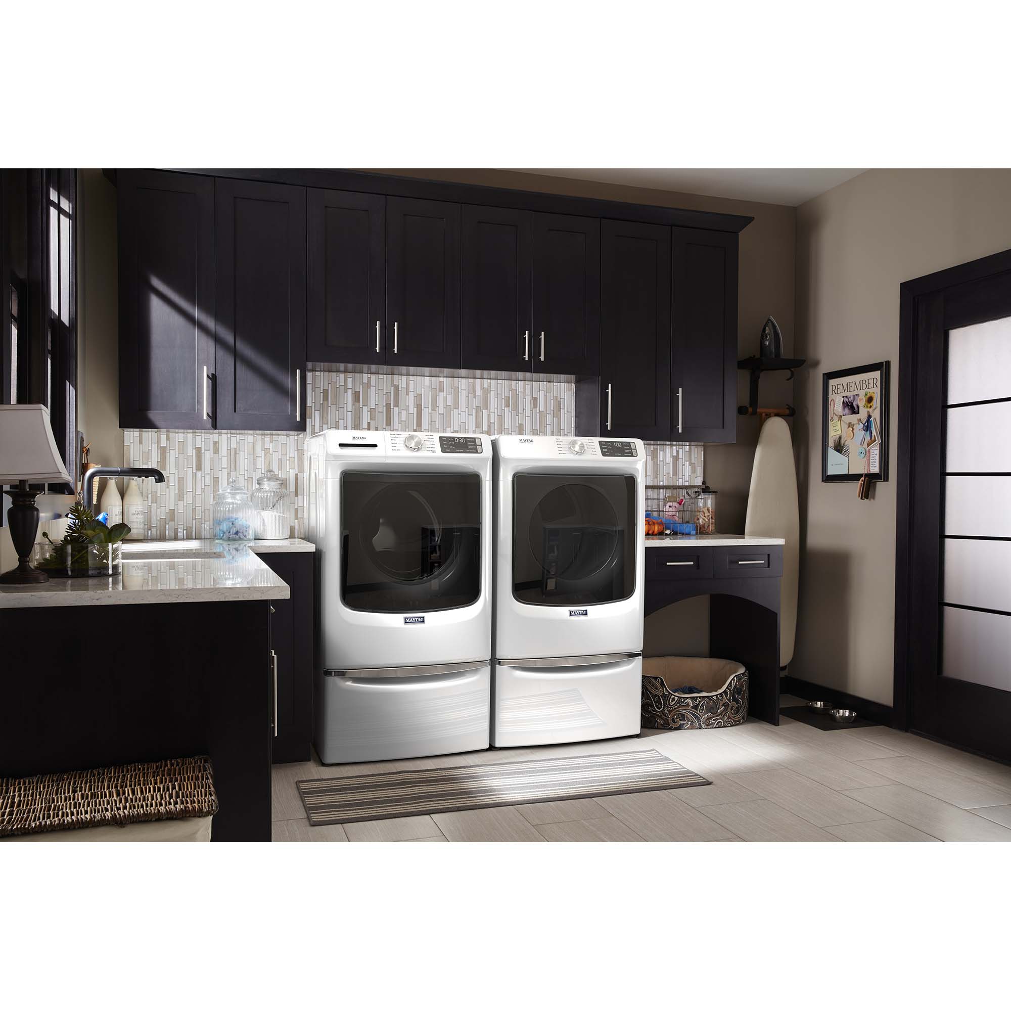 Maytag 27 in. 7.3 cu. ft. Stackable Gas Dryer with Extra Power, Sanitize, Steam & Quick Dry Cycle - White, White, hires