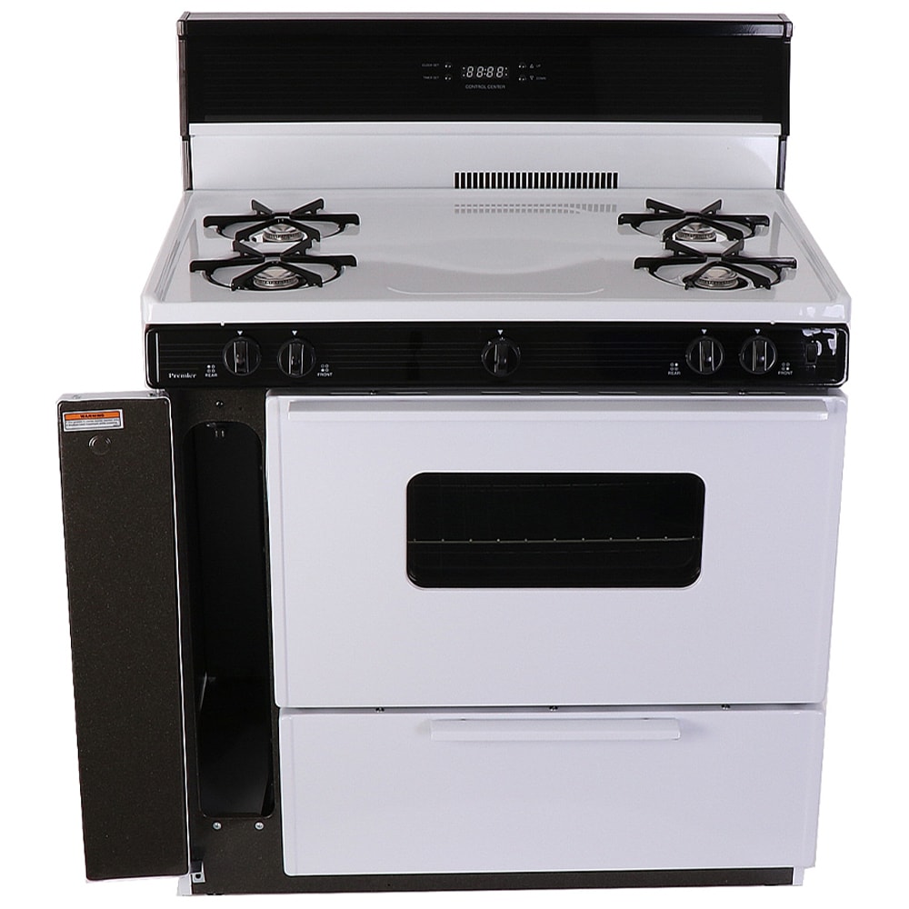 Premier 36 in. 3.9 cu. ft. Gas Range with Open Burners - White, White, hires