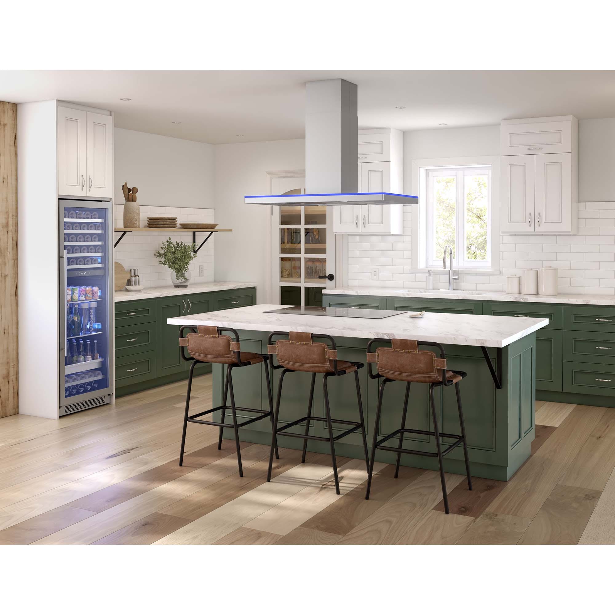 Zephyr Luce Series 36 in. Convertible Chimney Style Range Hood with 600 CFM, 5 Fan Speeds & 4 LED Lights - Stainless Steel, , hires