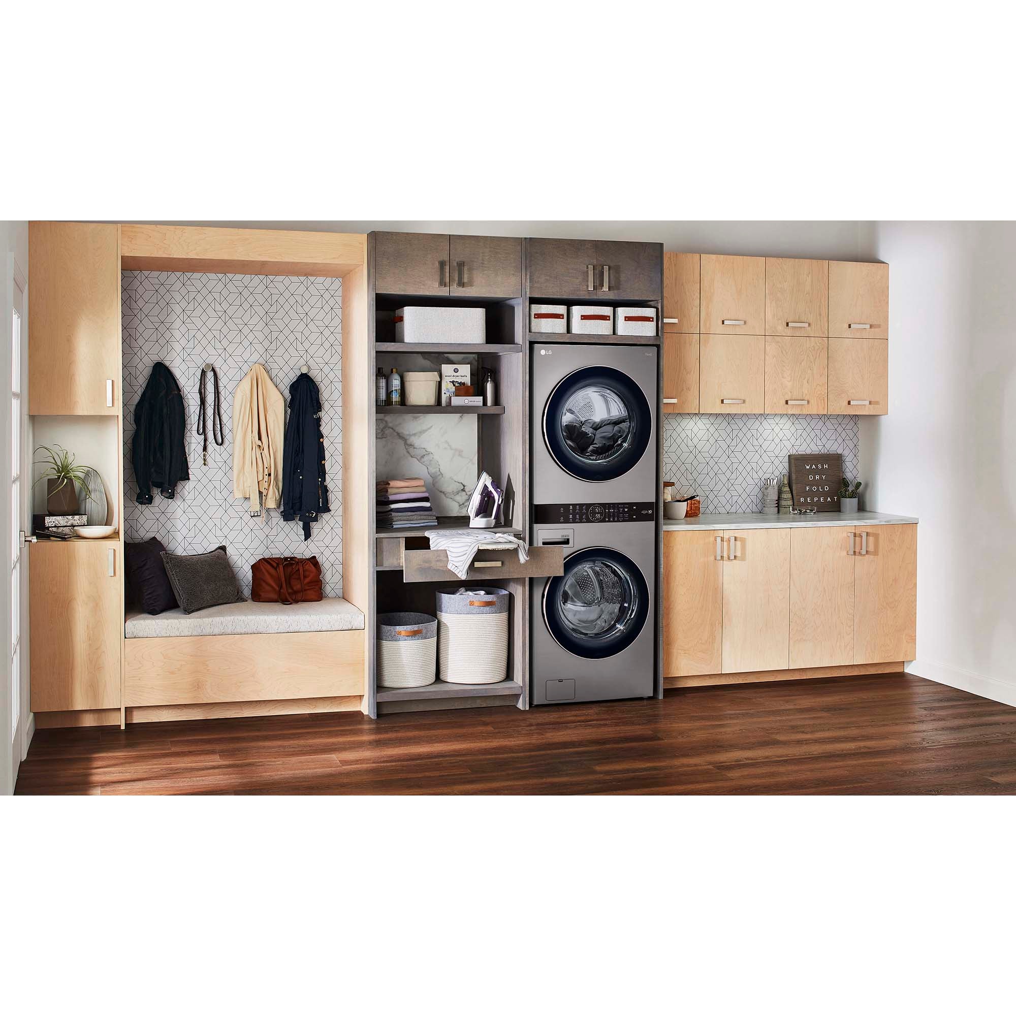 LG 27 in. WashTower with 4.5 cu. ft. Washer with 6 Wash Programs & 7.4 cu. ft. Gas Dryer with 6 Dryer Programs, Sensor Dry & Wrinkle Care - Graphite Steel, Graphite Steel, hires