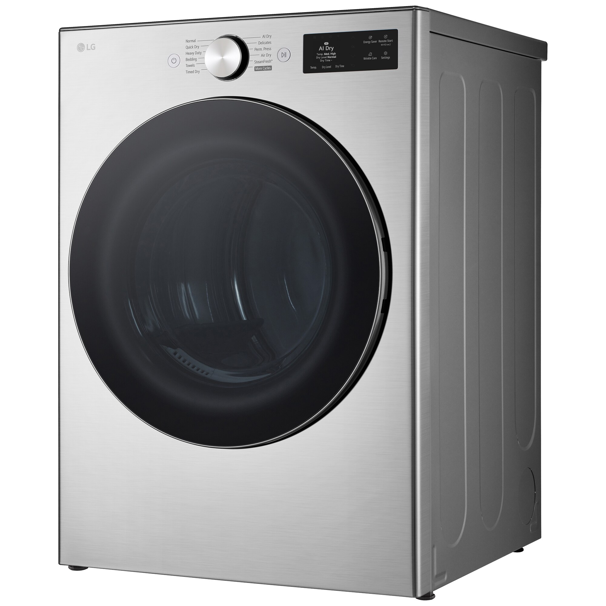 LG 27 in. 7.4 cu. ft. Smart Stackable Electric Dryer with AI Sensor Dry, TurboSteam, Sanitize & Steam Cycle - Graphite Steel, , hires
