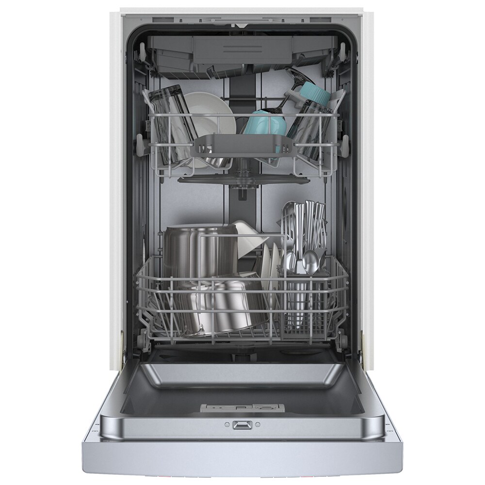 Bosch 300 Series 18 in. Smart Built-In Dishwasher with Front Control, 46 dBA Sound Level, 10 Place Settings, 5 Wash Cycles & Sanitize Cycle - Stainless Steel, , hires